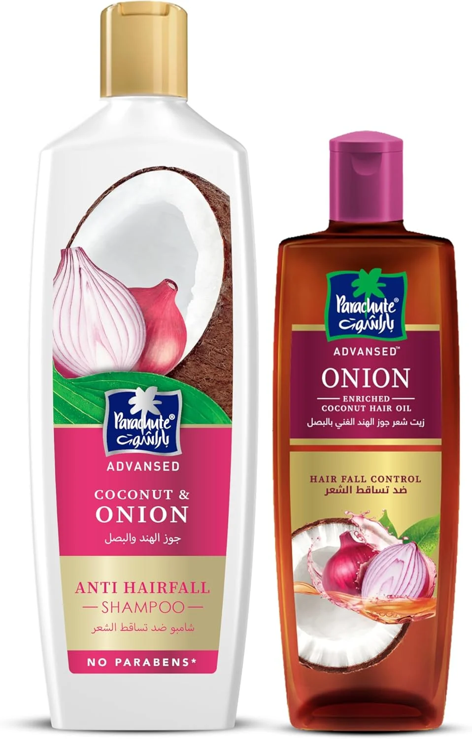 شامپو ضد ریزش مو نارگیل و پیاز پاراشوت ادونسد 600 میلی لیتر + روغن مو نارگیل غنی شده با پیاز پاراشوت ادونسد 300 میلی لیتر شامپو ضد ریزش مو نارگیل و پیاز پاراشوت ادونسد 600 میلی لیتر + روغن مو نارگیل غنی شده با پیاز پاراشوت ادونسد 300 میلی لیتر