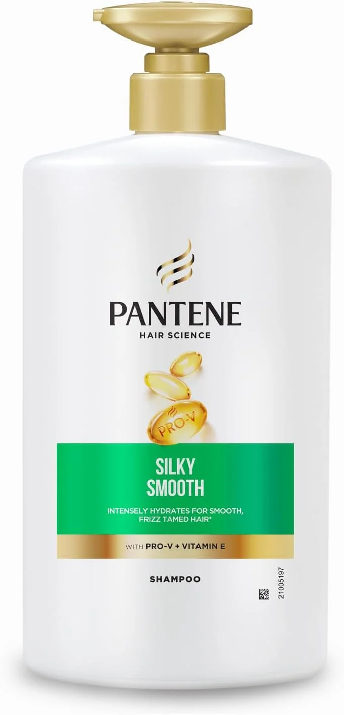 شامپو موهای ابریشمی پنتن Hair Science حجم 1000 میلی لیتر حاوی پرو ویتامین ها و ویتامین E برای موهای آبرسانی شده و بدون وز، مناسب برای انواع مو، شامپو برای زنان و مردان، شامپو برای موهای وز و خشک