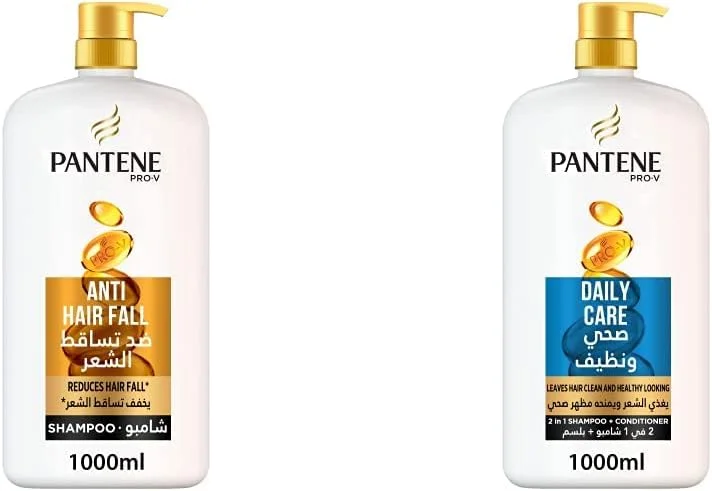 شامپو ضد ریزش مو پنتن پرو-وی 1 لیتری و شامپو مراقبت روزانه پرو-وی 1 لیتری