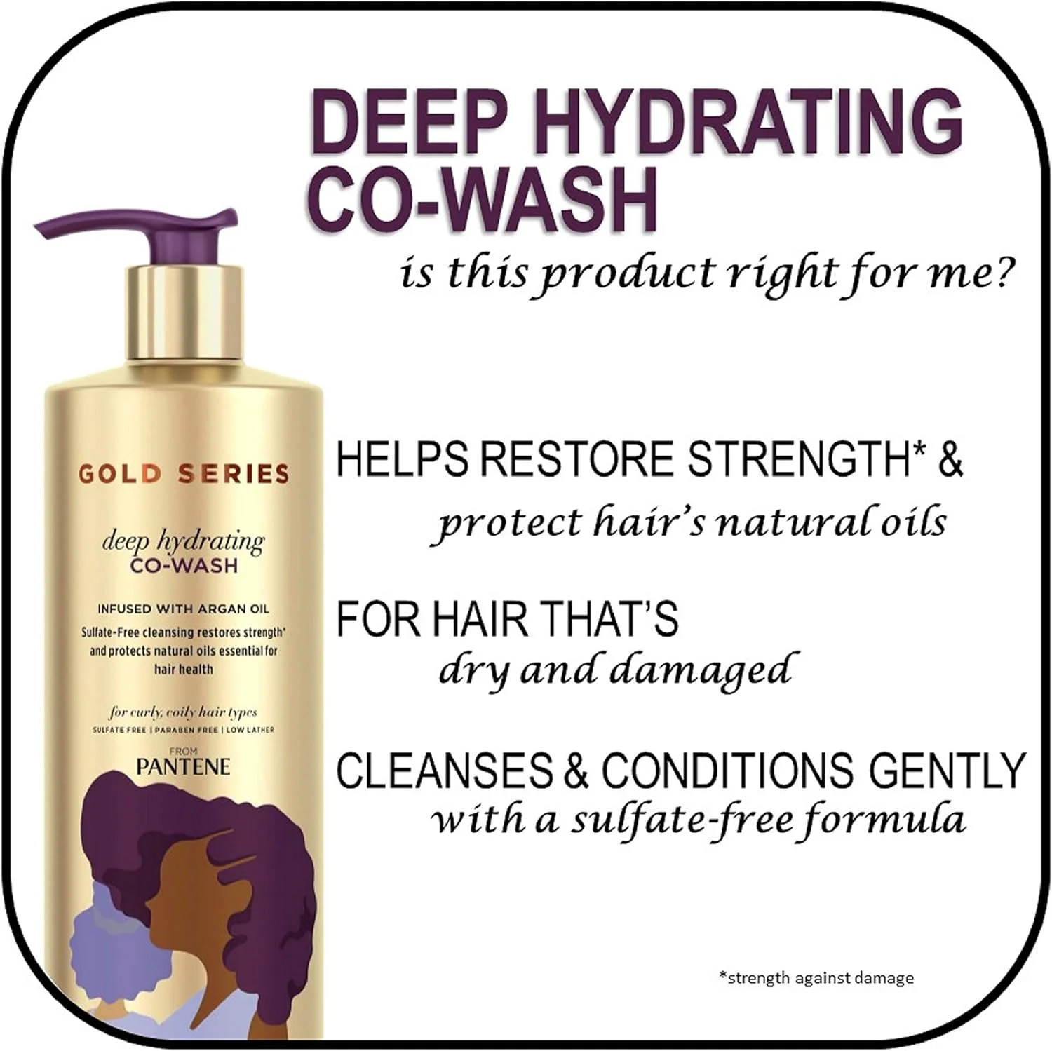 پنتن، شوینده ملایم، آبرسان عمیق، سری طلایی Pro-V، برای موهای طبیعی و مجعد، 450 میلی لیتر پنتن، شوینده ملایم، آبرسان عمیق، سری طلایی Pro-V، برای موهای طبیعی و مجعد، 450 میلی لیتر