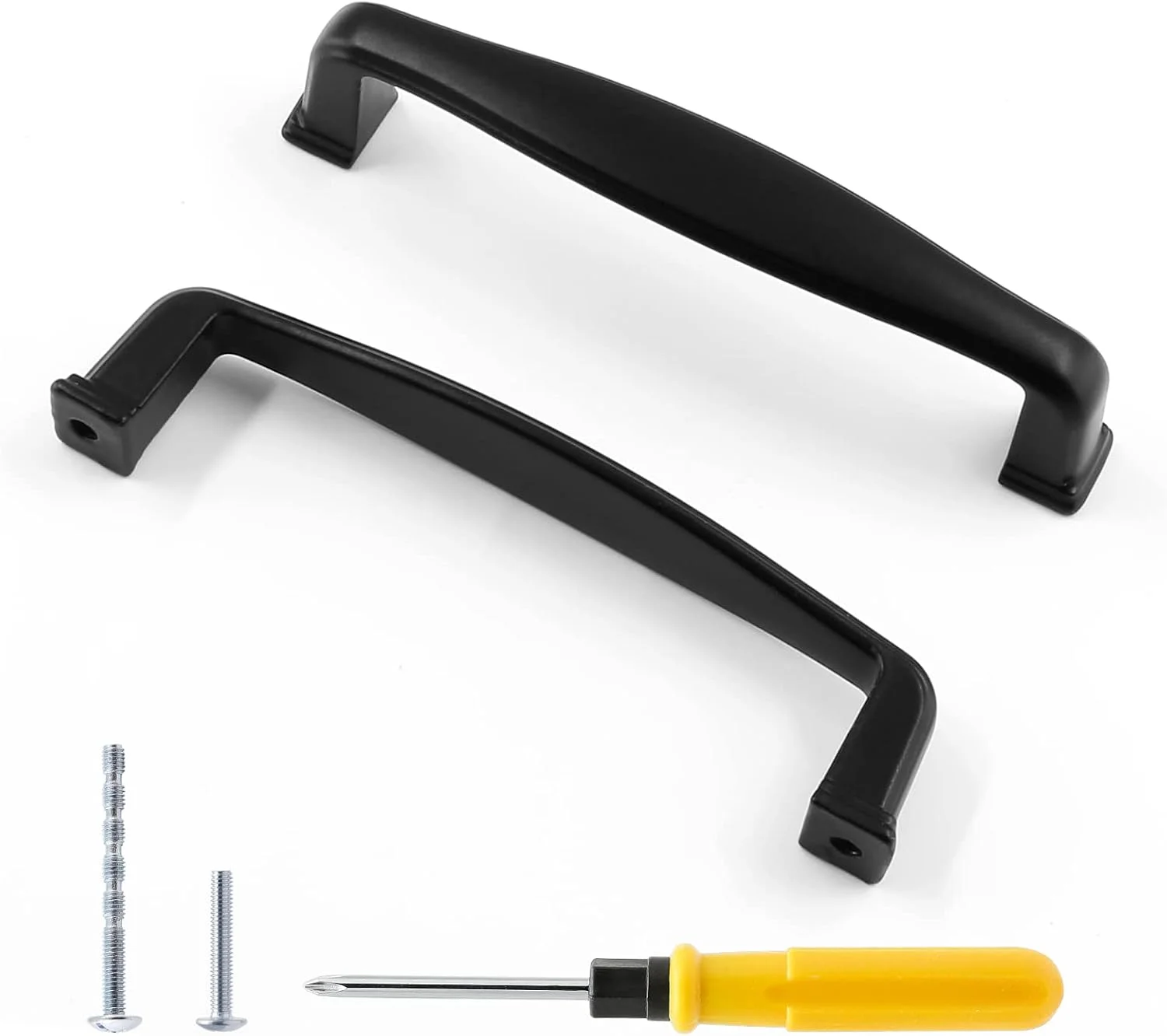 دستگیره کابینت Qjaiune، بسته 10 عددی، 96 میلی‌متری (3 3/4 اینچ)، مشکی، دستگیره مدرن کشو، دستگیره کمد، مناسب برای کابینت، کمد لباس