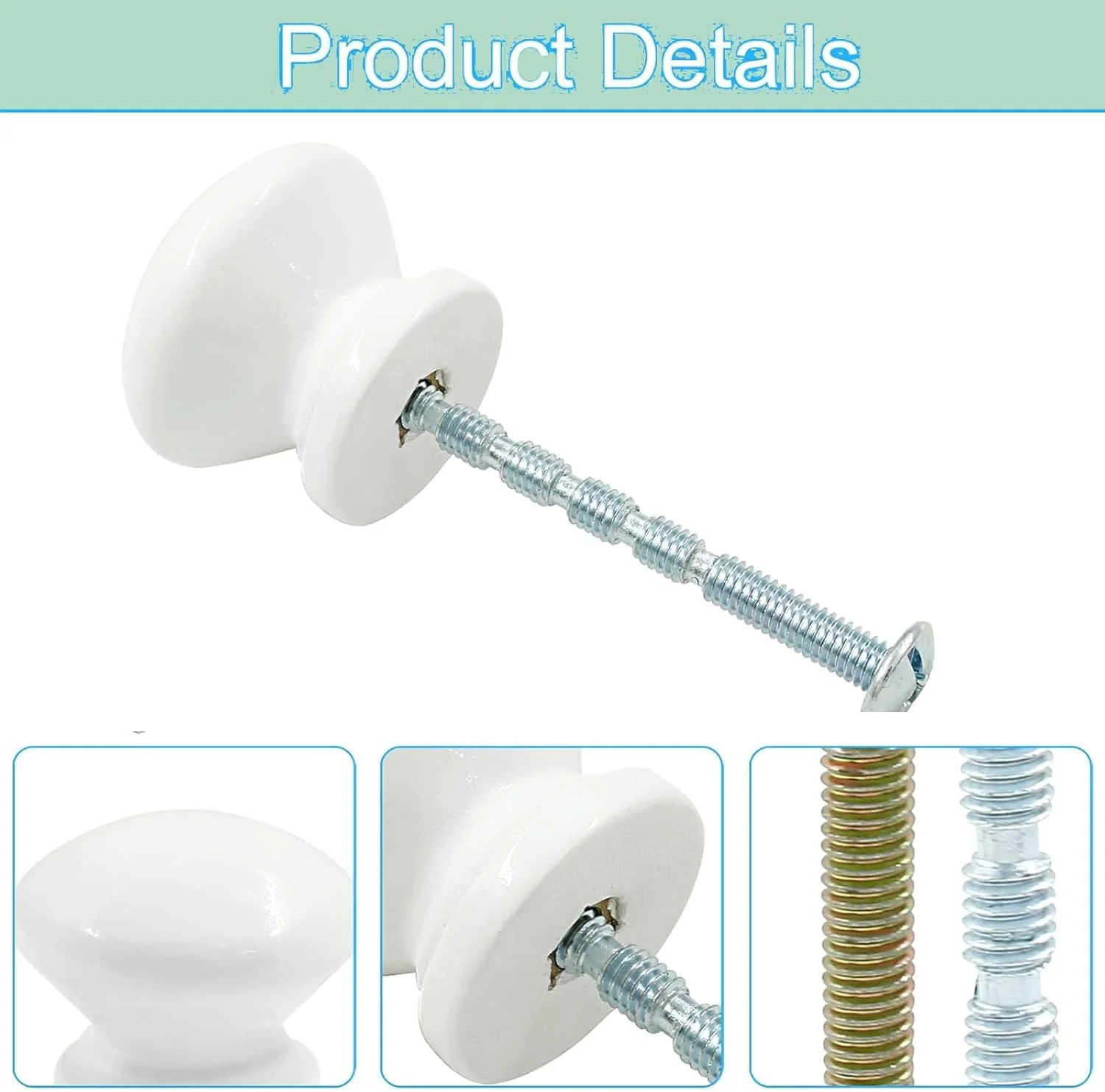 دستگیره و کشوهای برنزی عتیقه QUEENADA، 20 عدد - دستگیره های گرد برنجی 30 میلی متری برای کابینت، کشو، کمد، مبلمان منزل، دفتر، آشپزخانه، حمام (سفید)