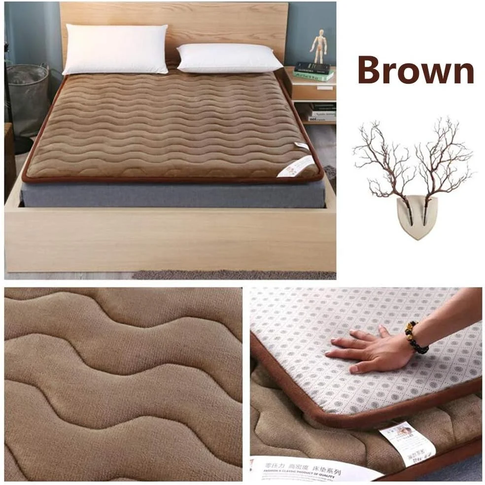 تشک تاتامی تاشو نرم AD&HD، تشک ضخیم رول آپ زیرانداز قابل حمل ژاپنی، پد خواب یک نفره و دو نفره برای کمپینگ، خوابگاه، خانه (رنگ: قهوه ای، سایز: Twin) تشک تاتامی تاشو نرم AD&HD، تشک ضخیم رول آپ زیرانداز قابل حمل ژاپنی، پد خواب یک نفره و دو نفره برای کمپینگ، خوابگاه، خانه (رنگ: قهوه ای، سایز: Twin)