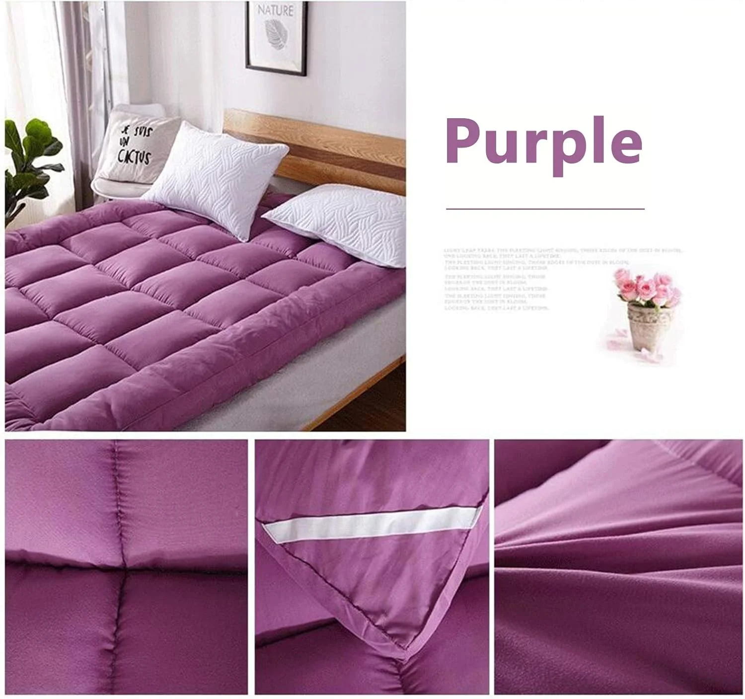 تشک تاتامی تاشو ژاپنی AD&HD، فوتون نرم، زیرانداز راحت و قابل تنفس، پد خواب قابل حمل برای اتاق خوابگاه و نشیمن (رنگ: بنفش، سایز: کینگ: 180x200 سانتی متر) تشک تاتامی تاشو ژاپنی AD&HD، فوتون نرم، زیرانداز راحت و قابل تنفس، پد خواب قابل حمل برای اتاق خوابگاه و نشیمن (رنگ: بنفش، سایز: کینگ: 180x200 سانتی متر)