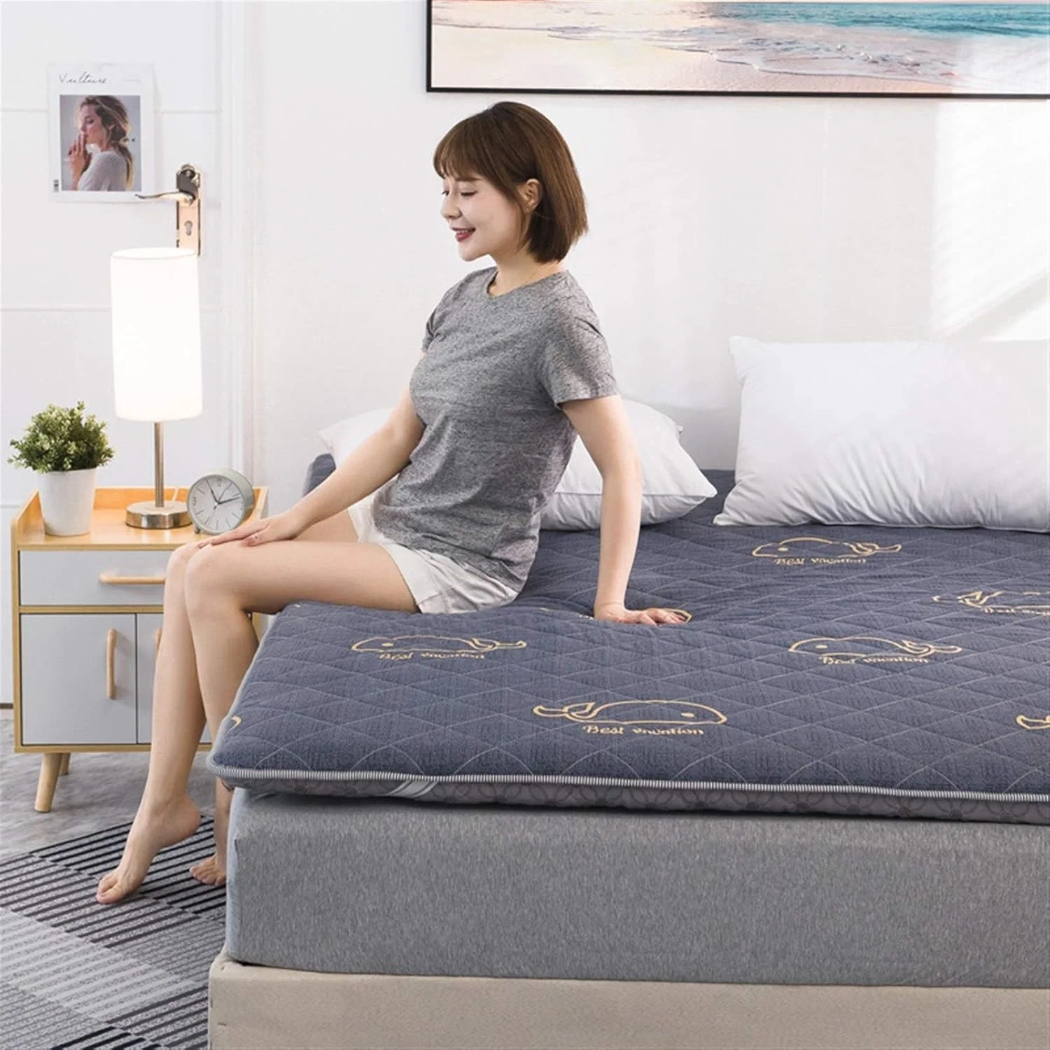 تشک خواب تاتامی فوتون تاشو AD&HD، تشک نرم خوابگاهی دانشجویی مناسب چهار فصل (رنگ: G، سایز: کینگ: 180x200cm) تشک خواب تاتامی فوتون تاشو AD&HD، تشک نرم خوابگاهی دانشجویی مناسب چهار فصل (رنگ: G، سایز: کینگ: 180x200cm)