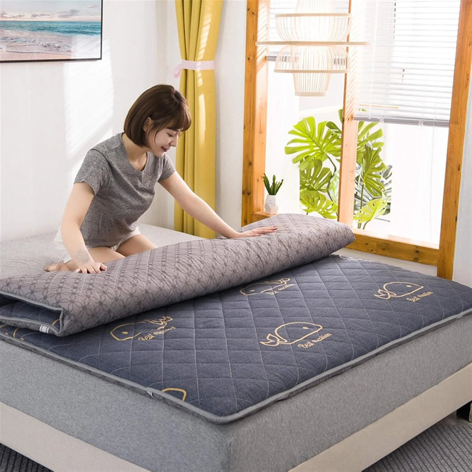 تشک خواب تاتامی فوتون تاشو AD&HD، تشک نرم خوابگاهی دانشجویی مناسب چهار فصل (رنگ: G، سایز: کینگ: 180x200cm) تشک خواب تاتامی فوتون تاشو AD&HD، تشک نرم خوابگاهی دانشجویی مناسب چهار فصل (رنگ: G، سایز: کینگ: 180x200cm)