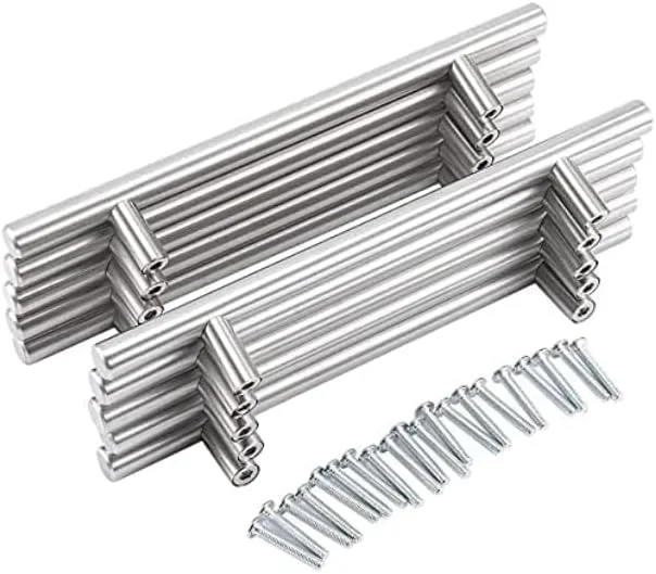 ست دستگیره تی شکل کابینت آشپزخانه KNP، 6 اینچی (128 میلیمتری)، ست سختافزاری دستگیره کشو با مراکز سوراخ برای کشو کابینت آشپزخانه/حمام/اتاق خواب، درب کمد، دراور، کمد لباس. 10 عدد ست دستگیره تی شکل کابینت آشپزخانه KNP، 6 اینچی (128 میلیمتری)، ست سختافزاری دستگیره کشو با مراکز سوراخ برای کشو کابینت آشپزخانه/حمام/اتاق خواب، درب کمد، دراور، کمد لباس. 10 عدد