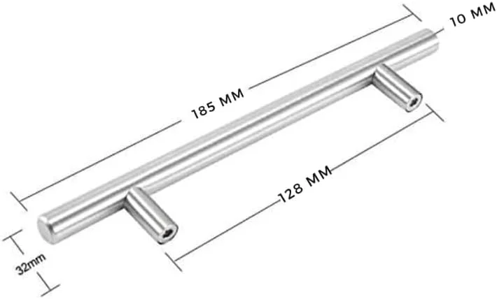 ست دستگیره تی شکل کابینت آشپزخانه KNP، 6 اینچی (128 میلی‌متری)، ست سخت‌افزاری دستگیره کشو با مراکز سوراخ برای کشو کابینت آشپزخانه/حمام/اتاق خواب، درب کمد، دراور، کمد لباس. 10 عدد