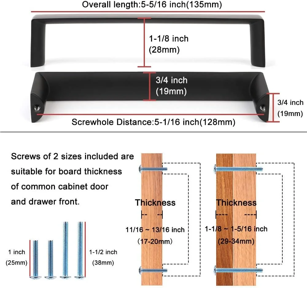 دستگیره کابینت پهن کوفیزو - دستگیره مبلمان نیکل برس خورده، فاصله پیچ 5 اینچ، بسته 10 عددی برای درب کابینت آشپزخانه، کشو کمد اتاق خواب، سخت افزار کمد حمام
