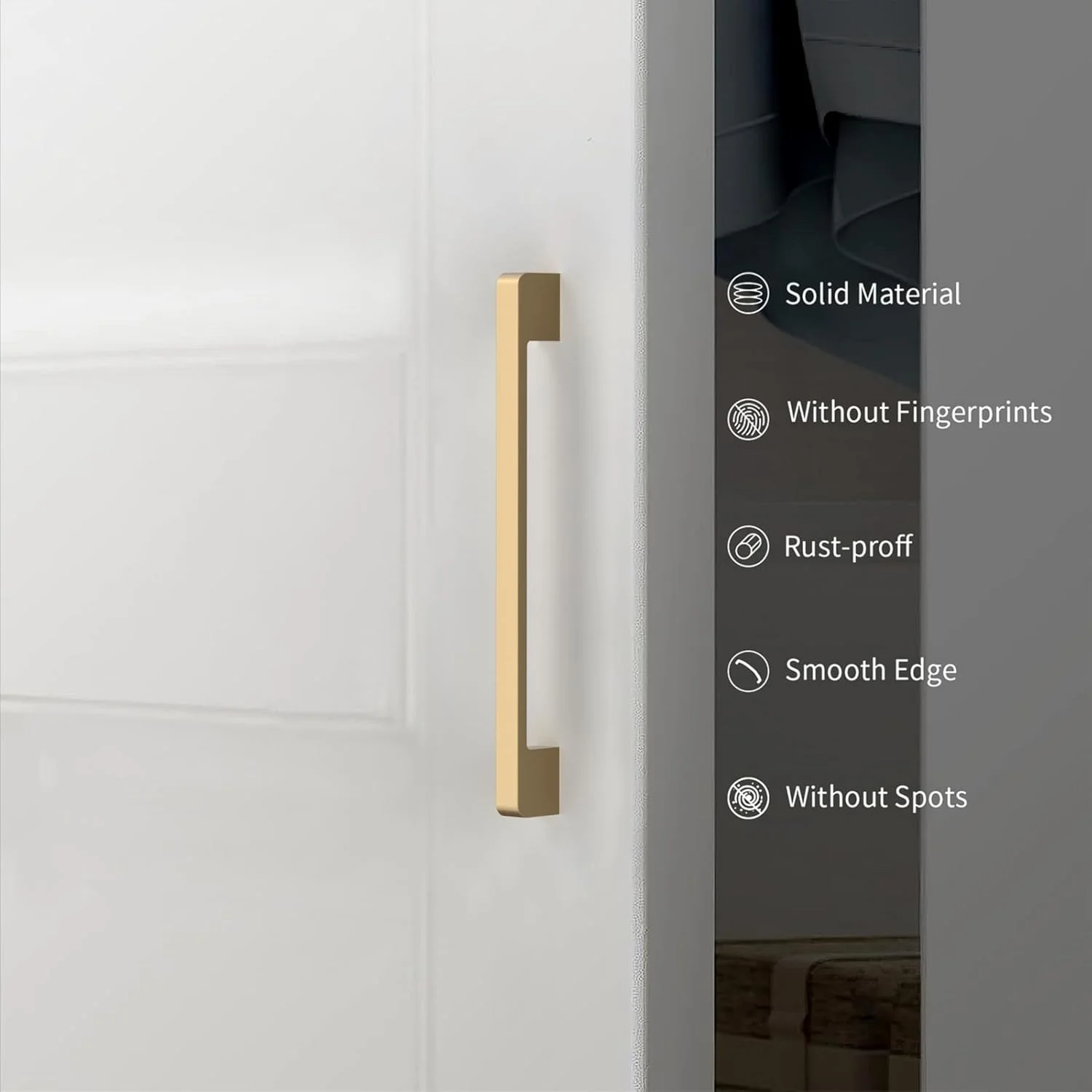 دستگیره کابینت آشپزخانه KNOKLOCK بسته 10 عددی، 128 میلی متر، برنزی شامپاین، دستگیره های کشو برای کمد و کابینت