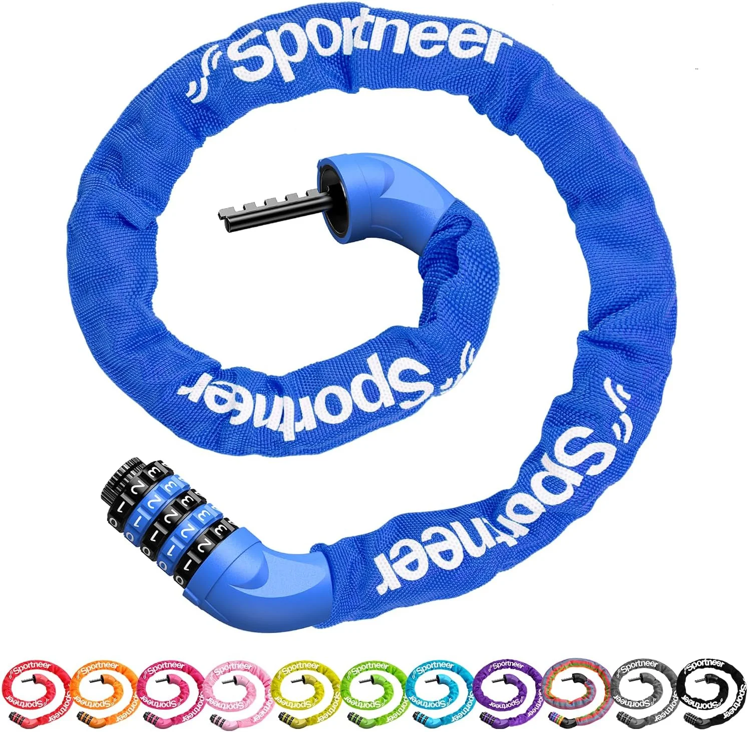 قفل دوچرخه Sportneer: قفل زنجیری ضد سرقت 5 رقمی با امنیت بالا - قفل دوچرخه سنگین و بدون کلید قابل تنظیم مجدد برای دوچرخه، موتور سیکلت، اسکوتر، درب و دروازه - ضخامت 6 میلی متر قفل دوچرخه Sportneer: قفل زنجیری ضد سرقت 5 رقمی با امنیت بالا - قفل دوچرخه سنگین و بدون کلید قابل تنظیم مجدد برای دوچرخه، موتور سیکلت، اسکوتر، درب و دروازه - ضخامت 6 میلی متر