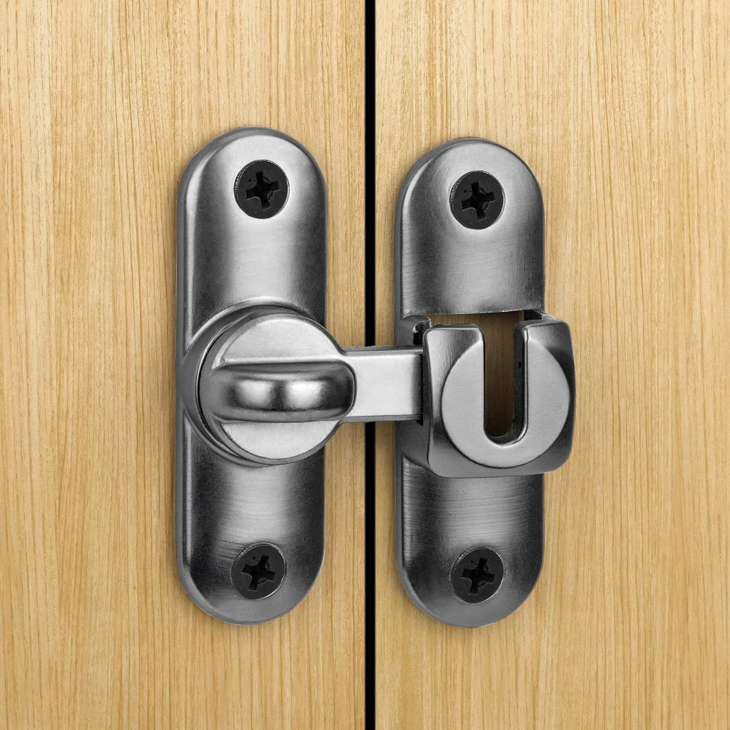 قفل درب کشویی، قفل درب انبار کشویی چرخشی 90 درجه و 180 درجه، سخت افزار قفل درب امنیتی برای 90 درجه و 180 درجه (مشکی)