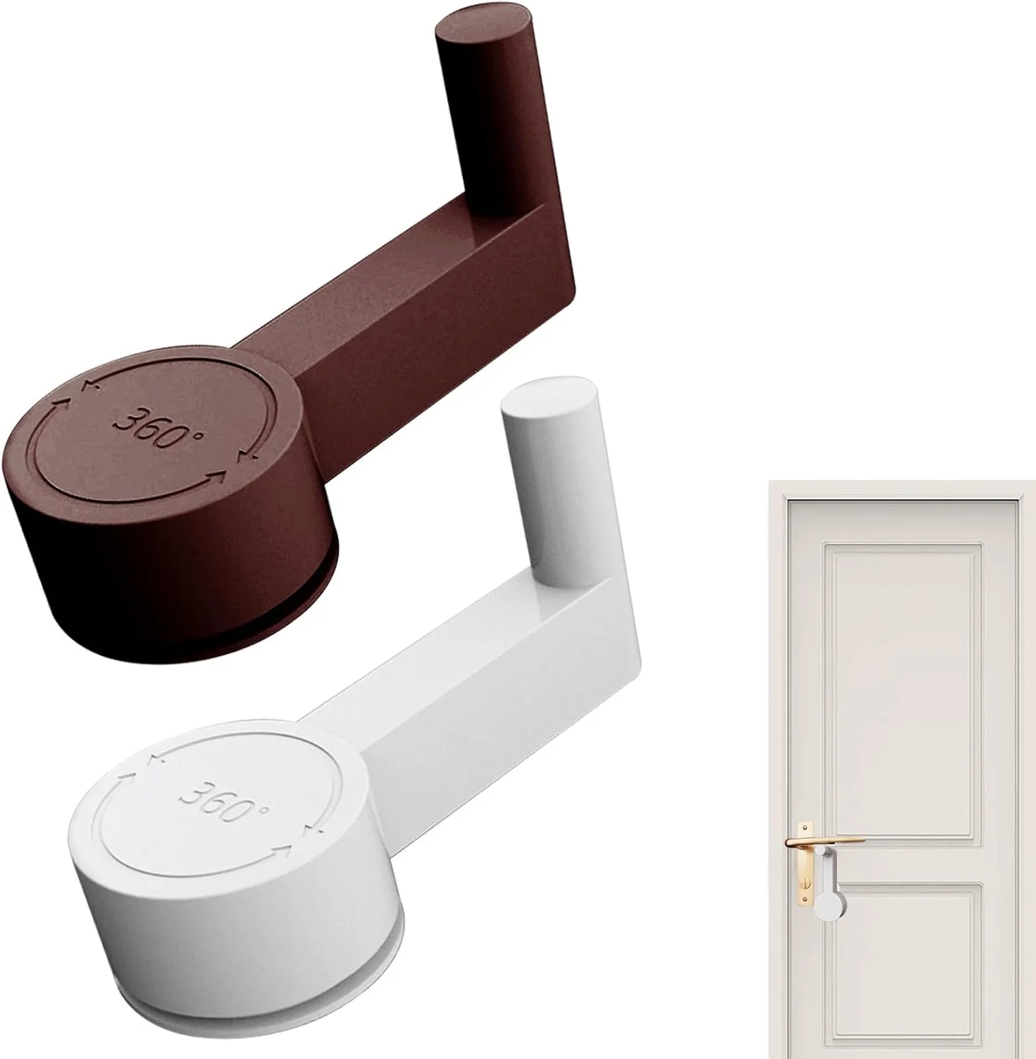 قفل دستگیره درب 2 عددی، مسدود کننده درب، قفل امنیتی درب، قهوه ای + سفید بدون نیاز به سوراخکاری، اتاق خواب، اهرم ایمن کودک، ایمن در برابر کودک و حیوانات خانگی قفل دستگیره درب 2 عددی، مسدود کننده درب، قفل امنیتی درب، قهوه ای + سفید بدون نیاز به سوراخکاری، اتاق خواب، اهرم ایمن کودک، ایمن در برابر کودک و حیوانات خانگی