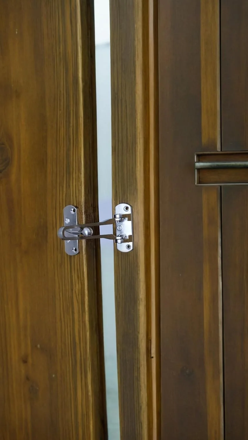 قفل درب امنیتی منزل، قفل میله ای چرخشی درب، قفل تقویت کننده درب منزل برای درب های چرخشی داخلی، محافظ قفل، قفل درب تقویت کننده ایمنی برای کودکان، منزل، هتل، آپارتمان، آلیاژ آلومینیوم جامد ضخیم