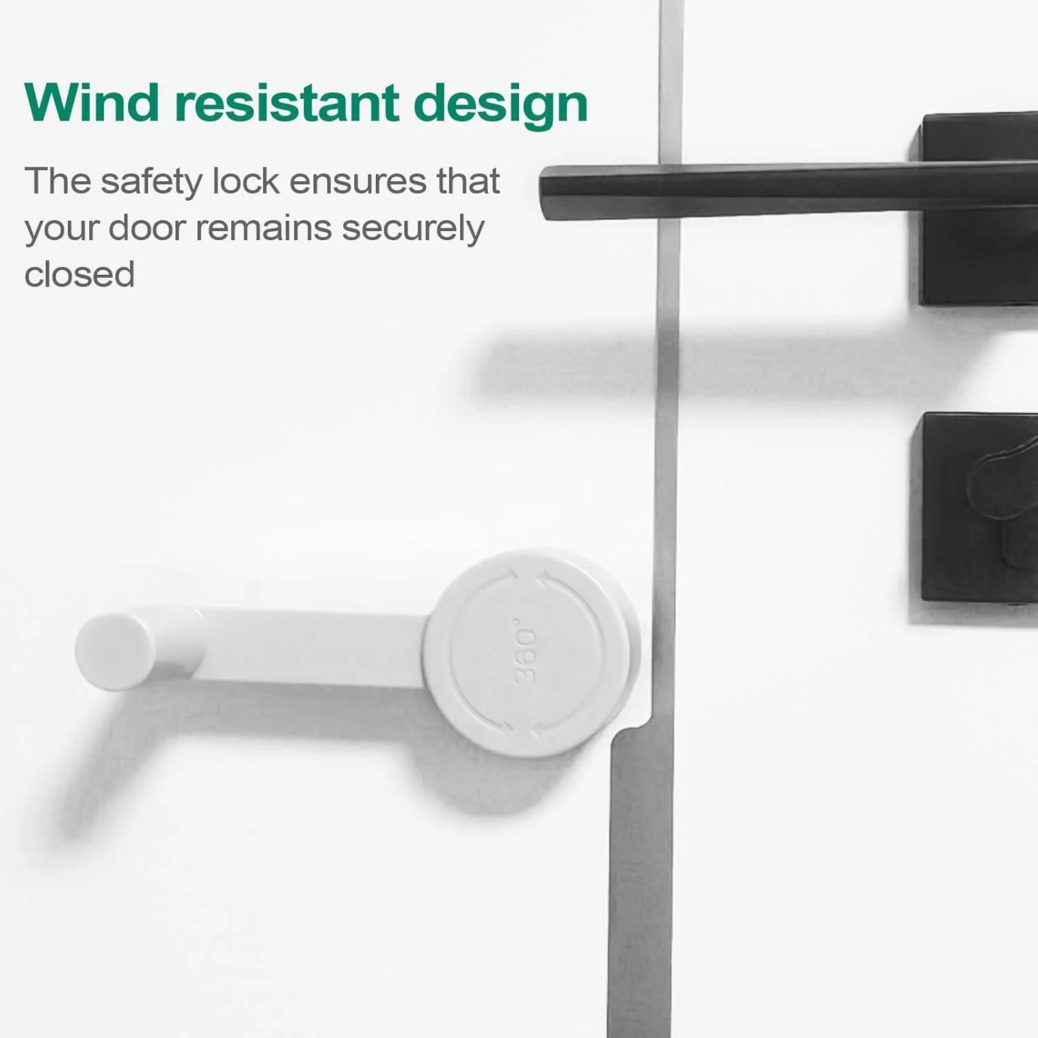 قفل دستگیره درب 2 عددی، مسدود کننده درب، قفل امنیتی درب، قهوه ای + سفید بدون نیاز به سوراخکاری، اتاق خواب، اهرم ایمن کودک، ایمن در برابر کودک و حیوانات خانگی