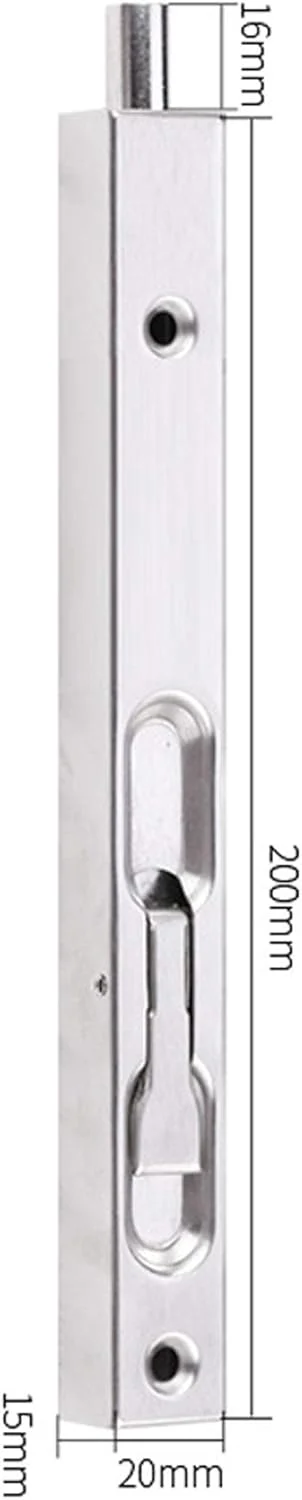 قفل کشویی استیل ضد زنگ سفید Secfanya، 2 عددی، 8 اینچی - قفل درب امنیتی مخفی برای درهای فرانسوی، چوبی، دوتایی و تزئینی