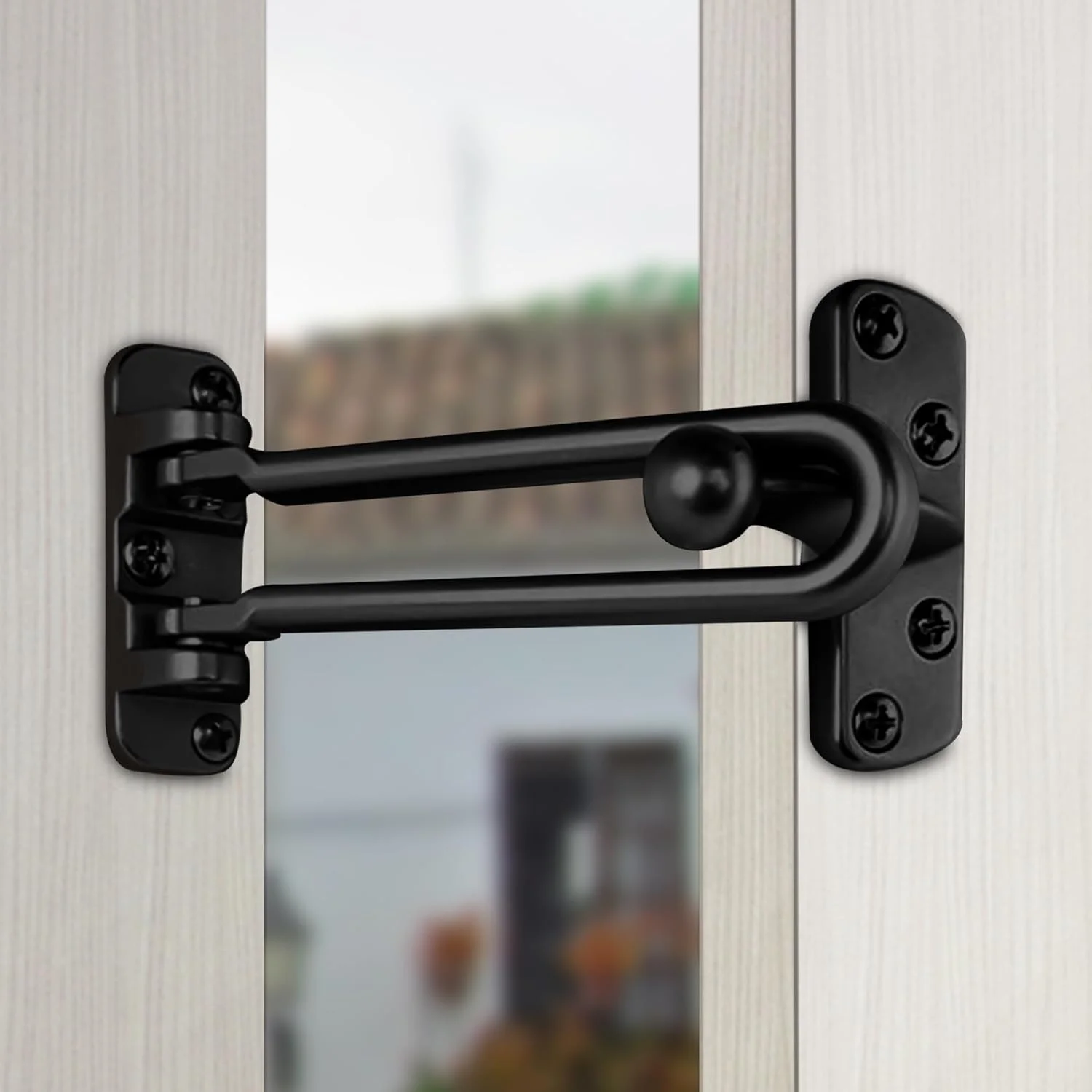 قفل میله ای چرخشی سنگین پلنتکس / محافظ ایمنی درب با قفل کمکی امنیتی بالا برای خانه/دفتر/هتل - بسته 1 عددی (SH-42، روکش مشکی Z) قفل میله ای چرخشی سنگین پلنتکس / محافظ ایمنی درب با قفل کمکی امنیتی بالا برای خانه/دفتر/هتل - بسته 1 عددی (SH-42، روکش مشکی Z)