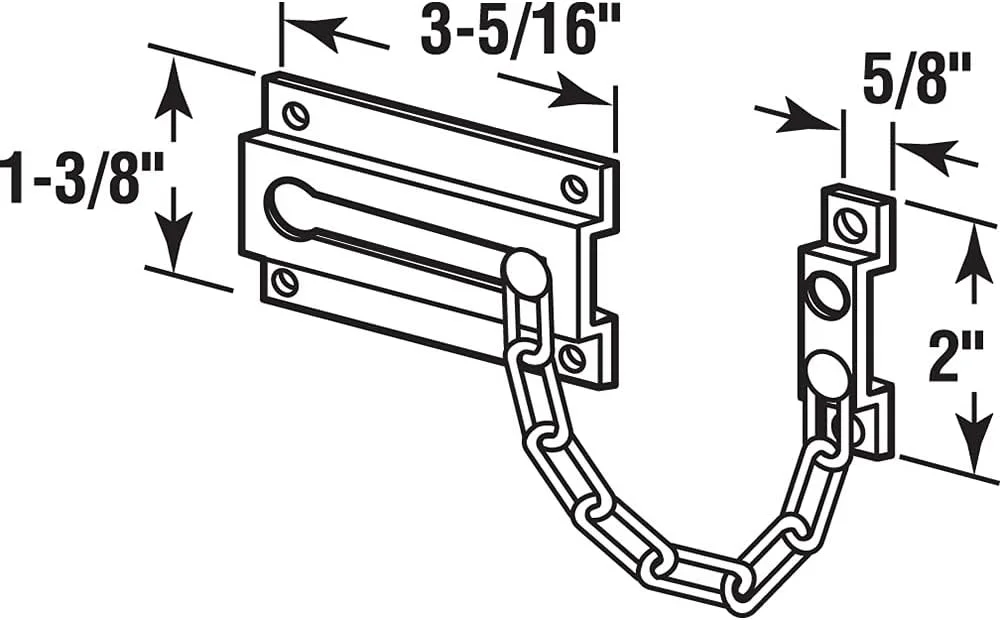 محافظ زنجیری درب پرایم-لاین مدل U 10304 – قفل زنجیری درب برای امنیت درب و منزل، 8.4 سانتیمتر، ساخته شده از برنج جامد با روکش نیکل ساتن (تک عددی)
