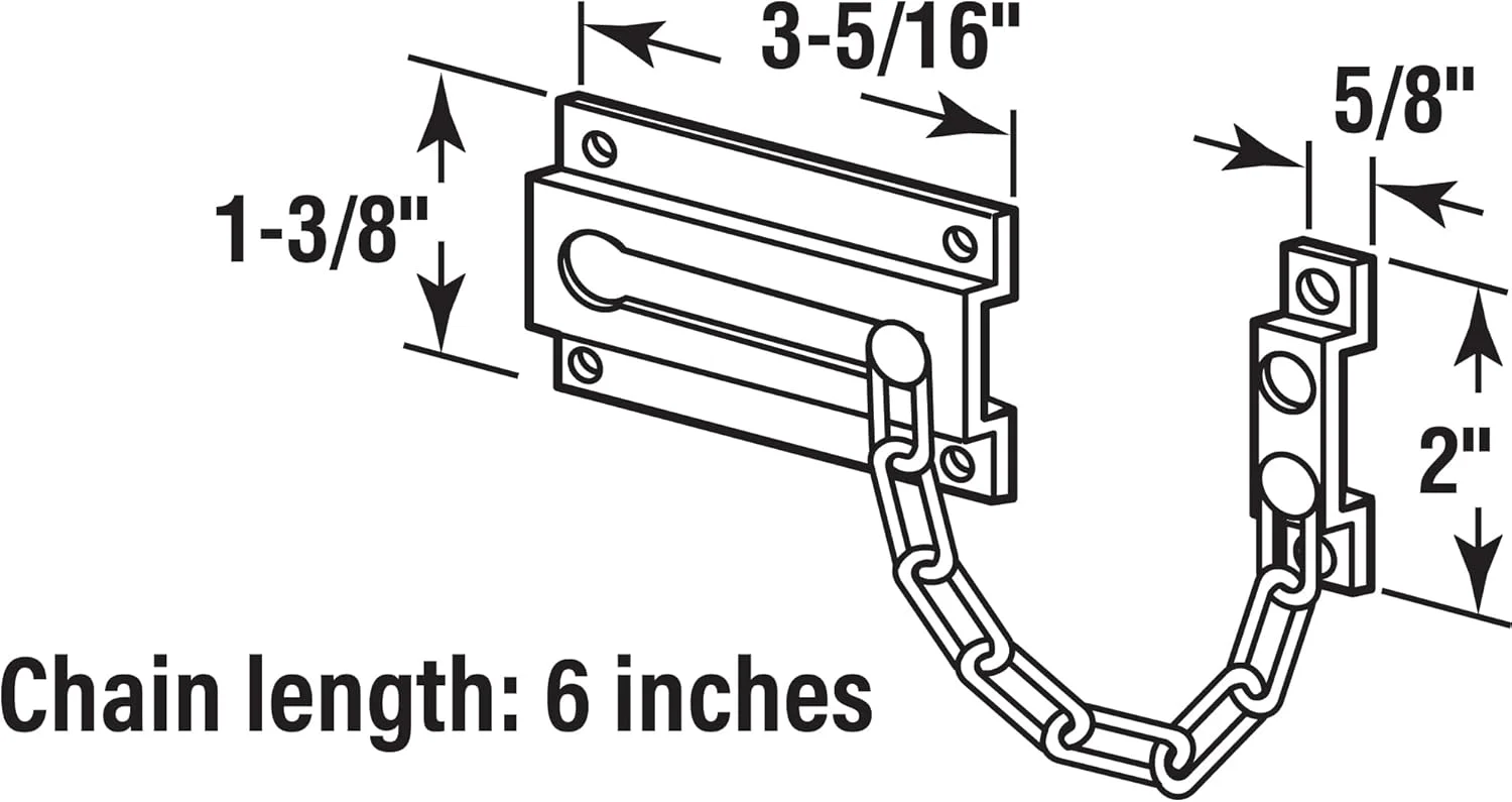 محافظ زنجیری درب پرایم-لاین مدل U 10304 – قفل زنجیری درب برای امنیت درب و منزل، 8.4 سانتیمتر، ساخته شده از برنج جامد با روکش نیکل ساتن (تک عددی)