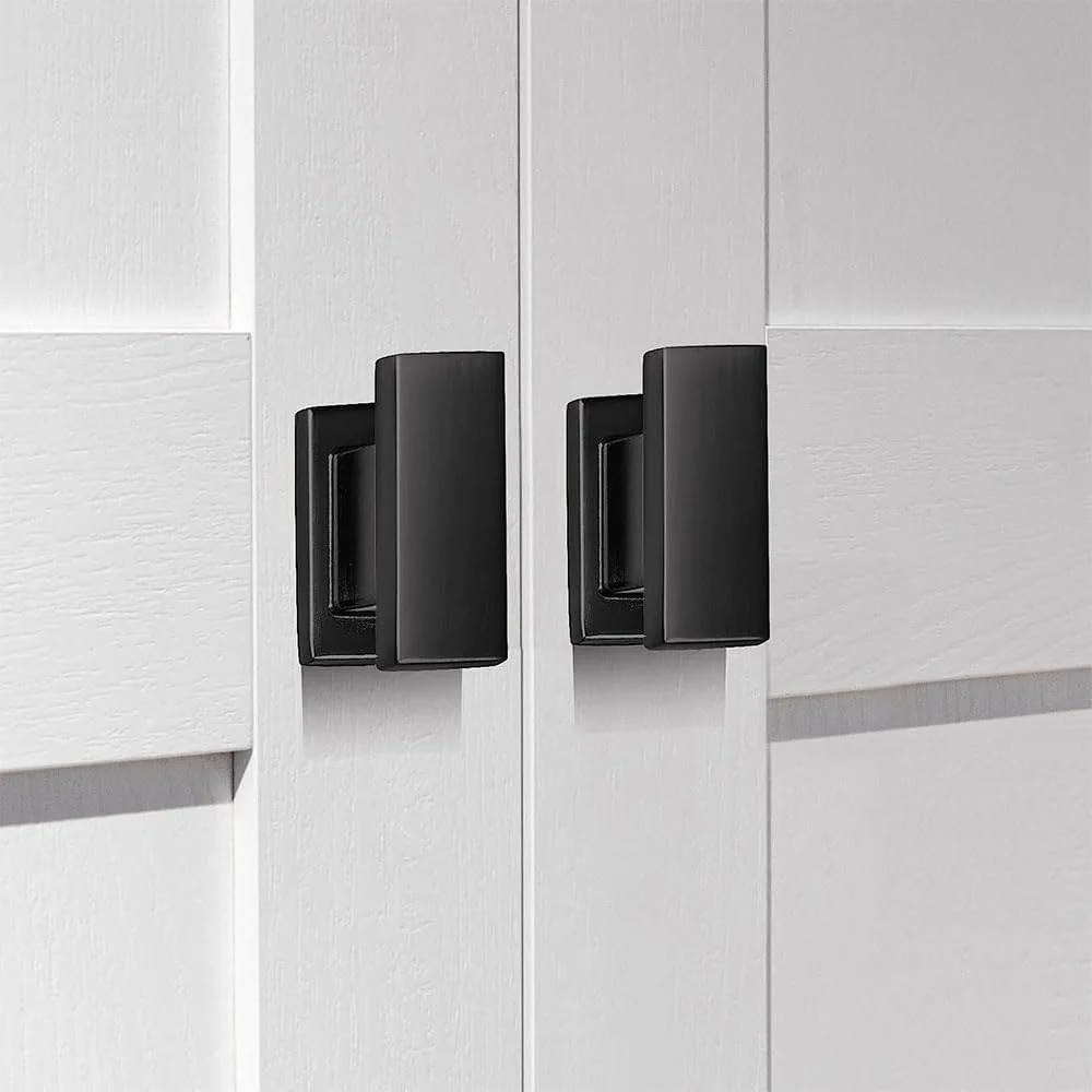 دستگیره کابینت JZS، دستگیره کشو کمد مشکی، دستگیره کابینت برای کمد، حمام، سخت افزار کابینت آشپزخانه، آلیاژ روی جامد، بسته 4 عددی، مشکی مات مربعی