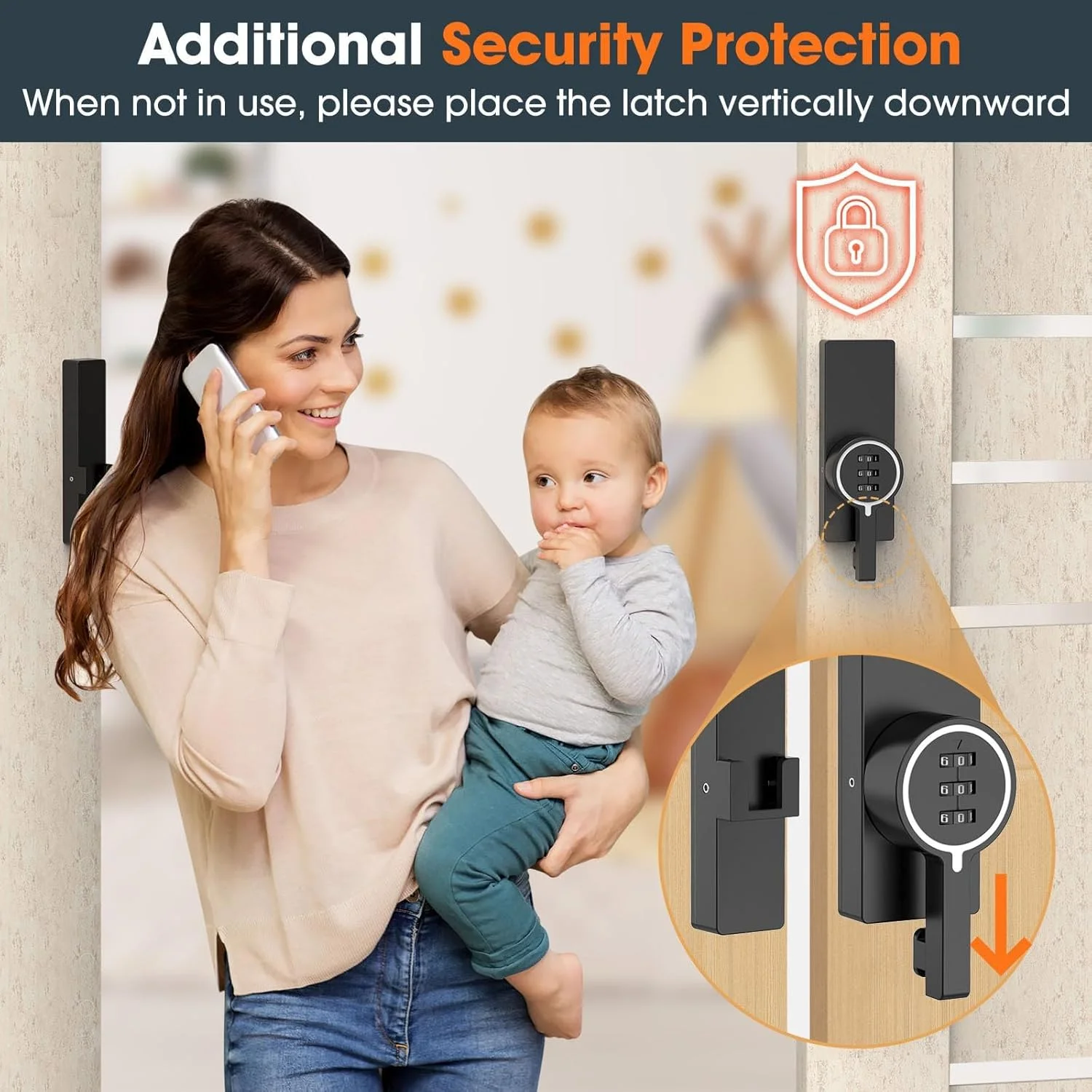 قفل درب انبار رمزی بدون کلید با ترکیب 3 رقمی، قفل درب کشویی با چرخش 180 درجه، نصب چسبی و پیچی، قفل امنیتی کابینت، سوله، دروازه، اتاق خواب، کمد، مشکی شبتاب قفل درب انبار رمزی بدون کلید با ترکیب 3 رقمی، قفل درب کشویی با چرخش 180 درجه، نصب چسبی و پیچی، قفل امنیتی کابینت، سوله، دروازه، اتاق خواب، کمد، مشکی شبتاب