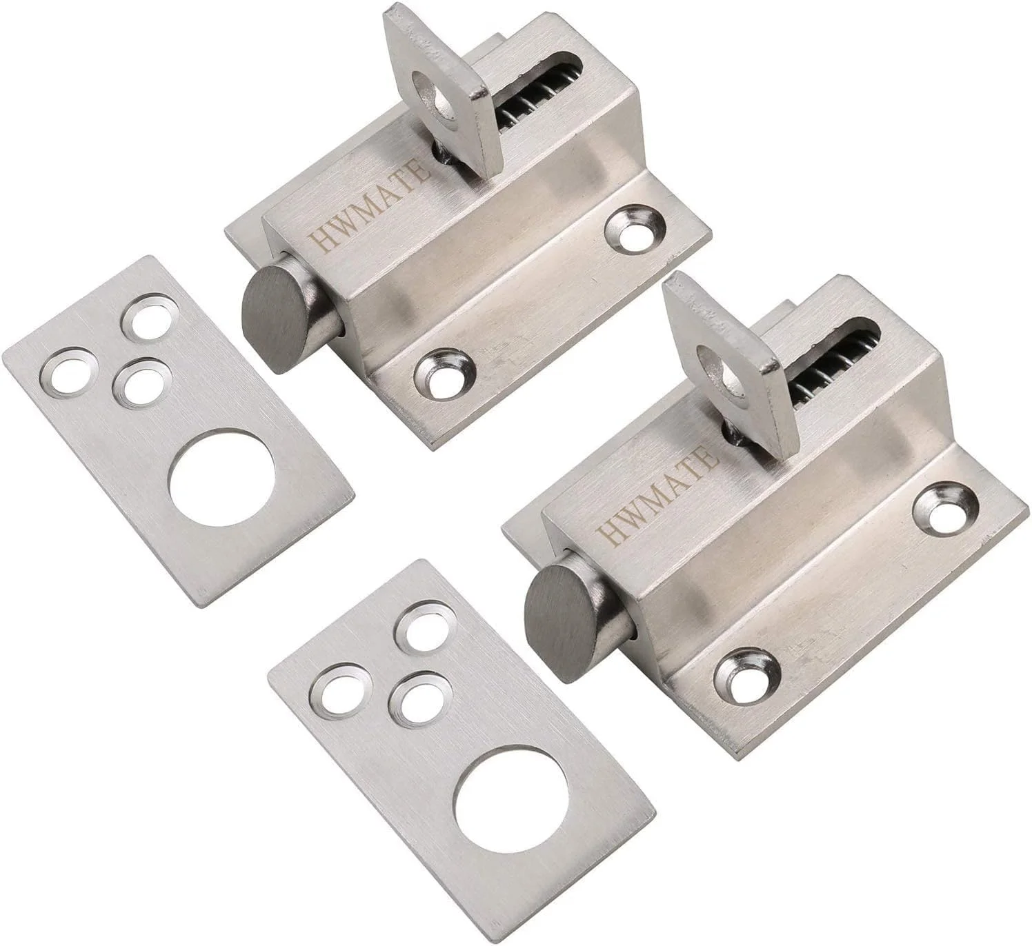 قفل درب اتوماتیک استیل ضد زنگ HWMATE، فنری، بست 2 عددی
