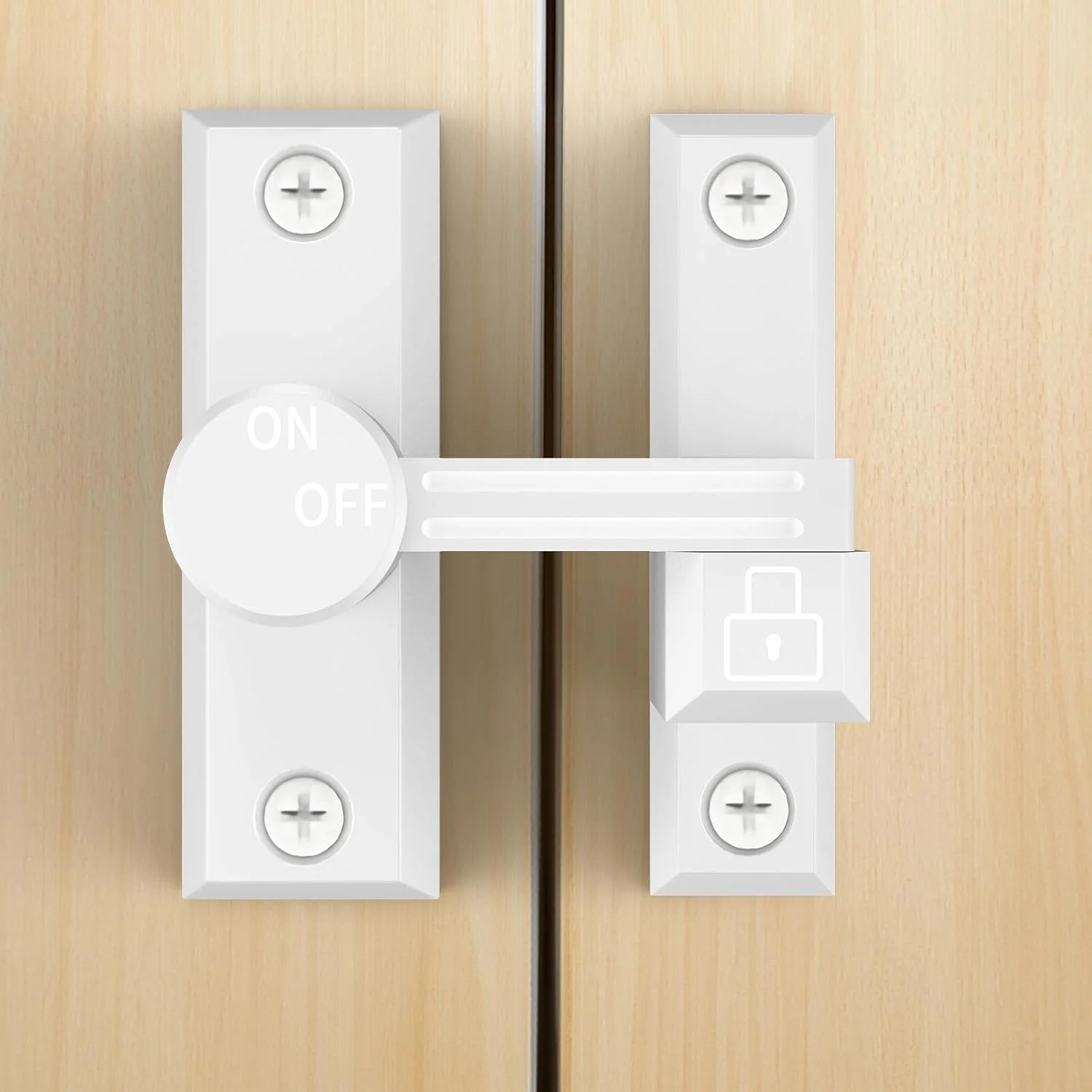 قفل زبانه چرخشی - قفل امنیتی آلیاژ روی سنگین 90 درجه/180 درجه برای حمام، درب، گاراژ، کابینت، انبار (سفید، 1 عدد)