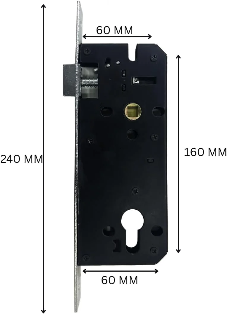 بدنه قفل درب سنگین با سیلندر 70 میلی‌متری و 3 کلید، قفل توکار با امنیت بالا برای مصارف خانگی، اداری و تجاری - KYLAQ