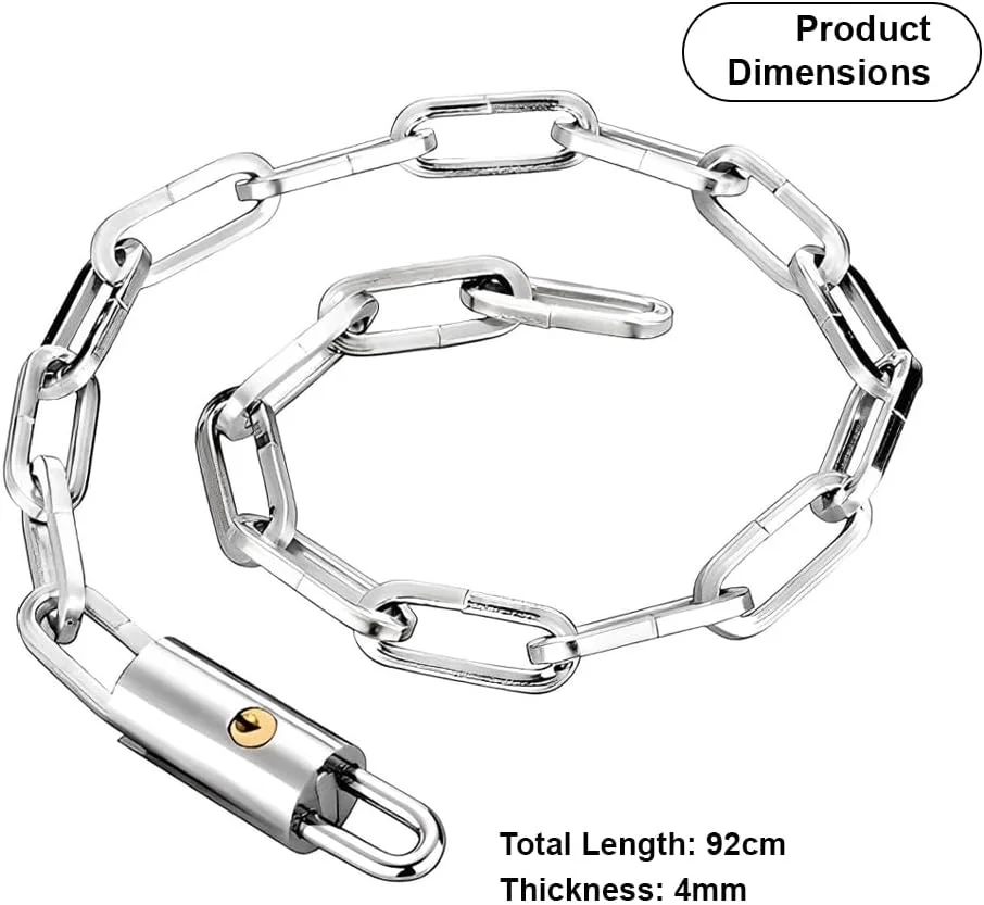 قفل زنجیری دوچرخه هگزار مدل سنگین با 3 کلید، قفل زنجیری ضد سرقت با امنیت بالا، قفل ضد آب برای دوچرخه، موتورسیکلت، اسکوتر، درب، دروازه، حصار (بدون پوشش)، HX343