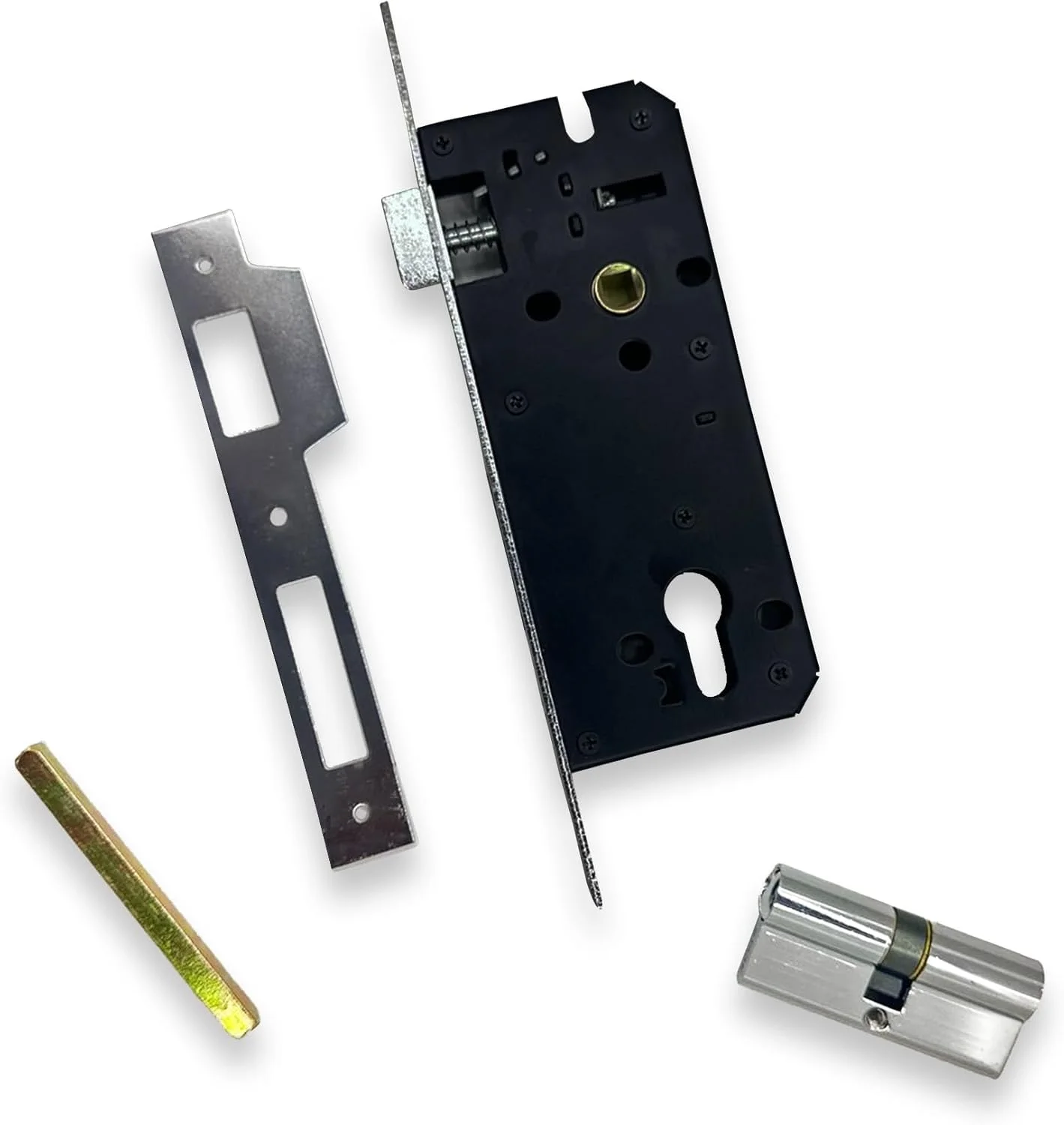 بدنه قفل درب سنگین با سیلندر 70 میلی‌متری و 3 کلید، قفل توکار با امنیت بالا برای مصارف خانگی، اداری و تجاری - KYLAQ