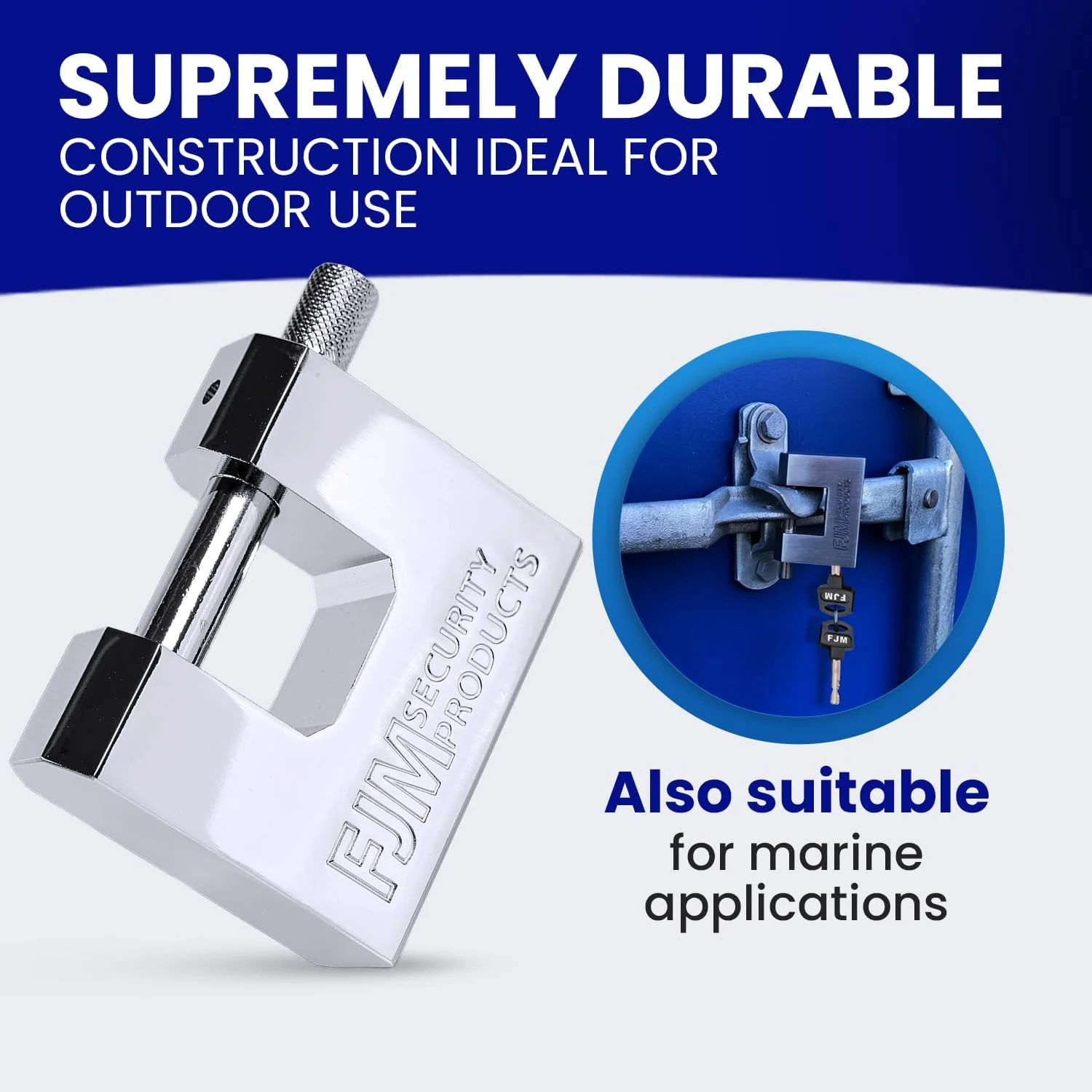 قفل آویز امنیتی بالا مدل FJM SPSA80-KD D-Style، قفل ضد سرقت برای بهبود خانه، قفل تریلر، قفل دوچرخه و قفل درب. همچنین برای سوله های ذخیره سازی در فضای باز، شامل مجموعه قفل اصلی، کلید متفاوت، 3 1/8 اینچ