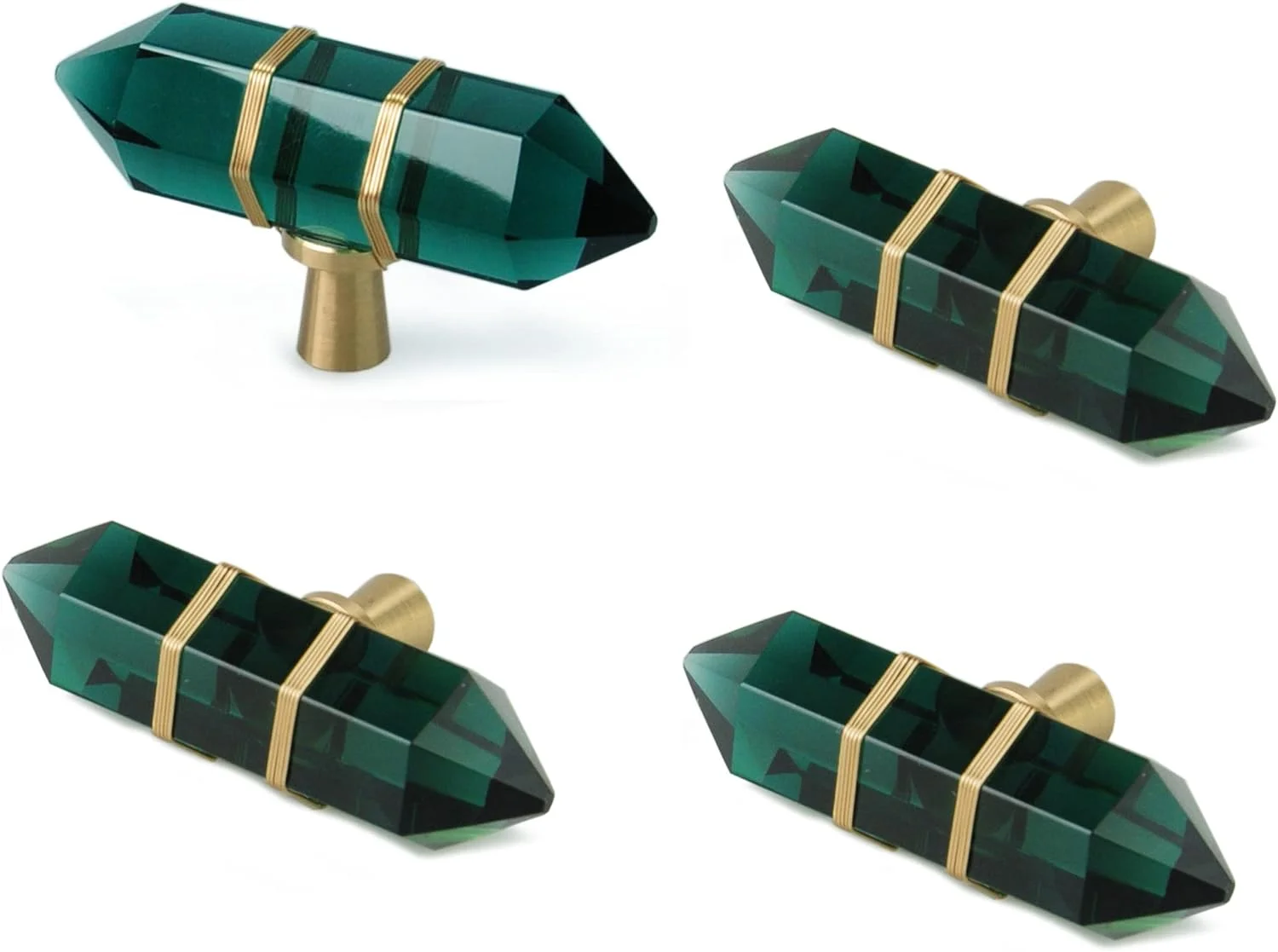 دستگیره کریستالی شش ضلعی JEREVER، بسته 4 عددی، دستگیره کشو شیشه ای با روکش سیم برنجی، سخت افزار طلایی مبلمان برای کمد آشپزخانه (سبز) دستگیره کریستالی شش ضلعی JEREVER، بسته 4 عددی، دستگیره کشو شیشه ای با روکش سیم برنجی، سخت افزار طلایی مبلمان برای کمد آشپزخانه (سبز)