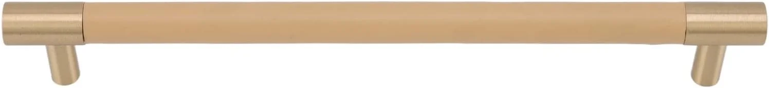 دستگیره درب کابینت Jiawu، دستگیره چرمی برنجی با فاصله سوراخ 224 میلی متر، دستگیره میله ای کشو برای چمدان، کشو، کابینت (بژ)