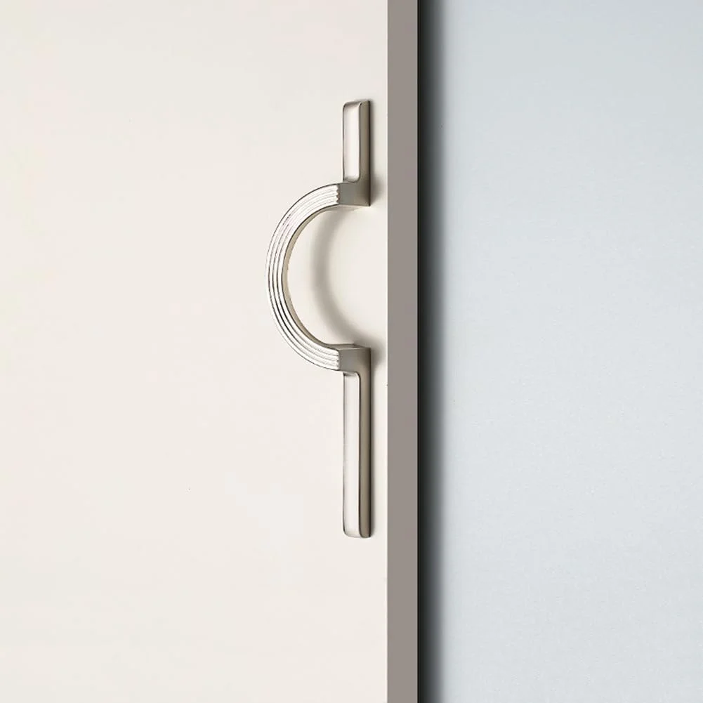 دستگیره کابینت مدرن HAORUN بسته 2 عددی، پرداخت برس خورده، مقاوم و بادوام، دکوراسیون منزل، نقره ای