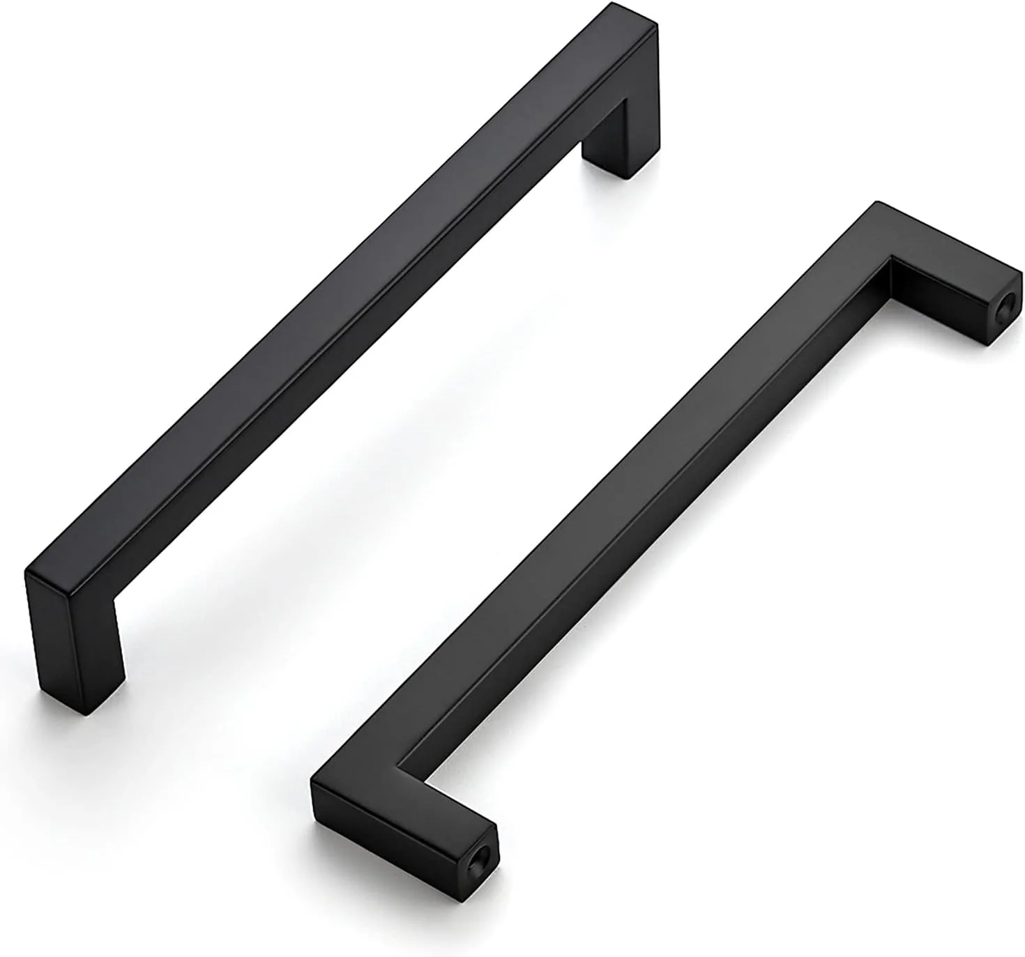 دستگیره کابینت مشکی Home Expert بسته 10 عددی، 16 سانتی متری، دستگیره کشو کابینت مشکی، دستگیره درب کابینت، دستگیره های مربعی استیل ضد زنگ، دستگیره کابینت مدرن مشکی