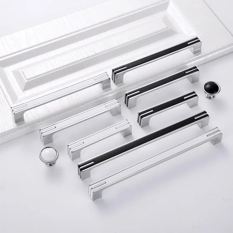 دستگیره کابینت و کشو Guolich، فاصله سوراخ 96 میلی متر (3.77 اینچ)، 2 عددی، دستگیره استیل، طراحی مدرن برنجی خش دار، مناسب کمد، حمام و دراور (سفید، 128 میلی متر (5.0 اینچ))