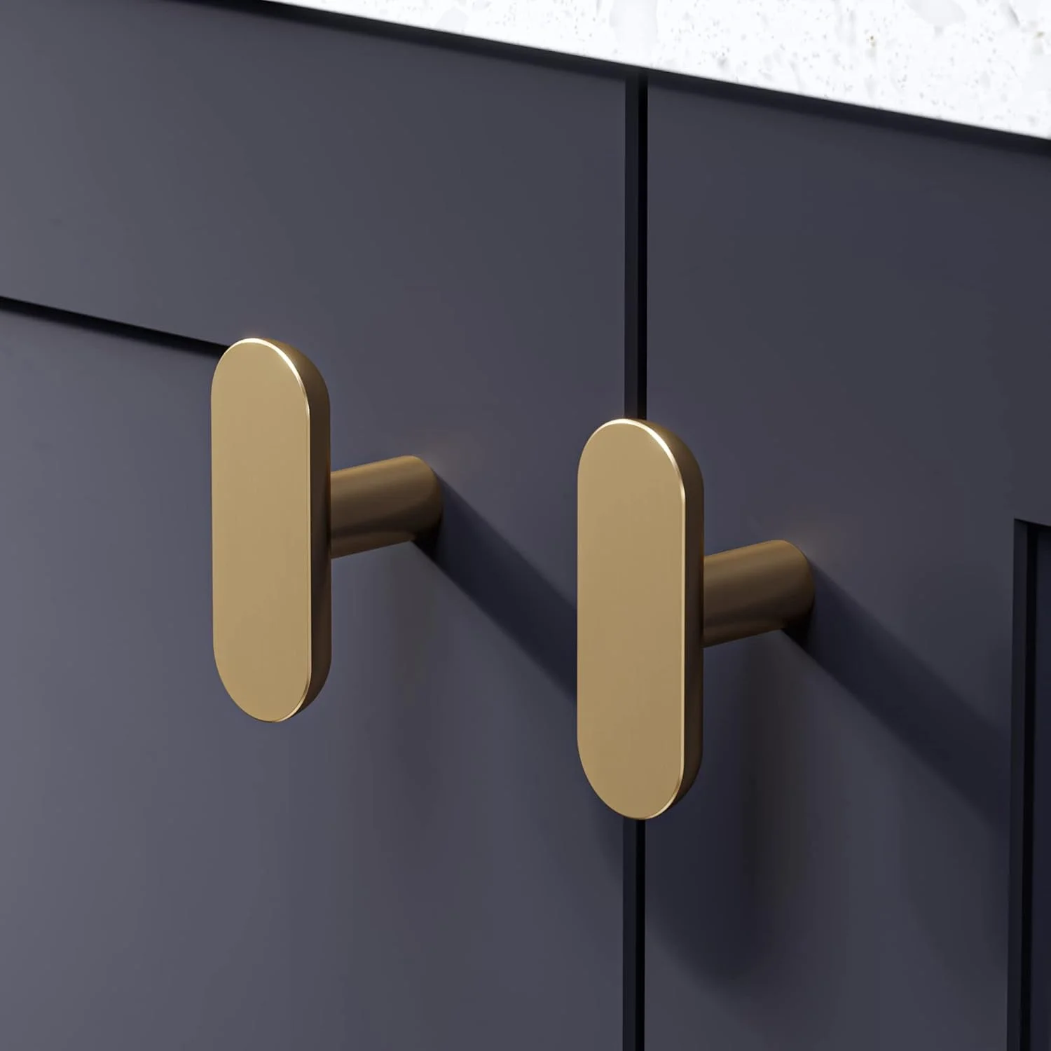 دستگیره های کششی Hairpin Leg Co. [HLC] - یراق آلات مدرن مبلمان - دستگیره های کابینت کمد کشو [Bar Trim/55mm/برنجی برس خورده]