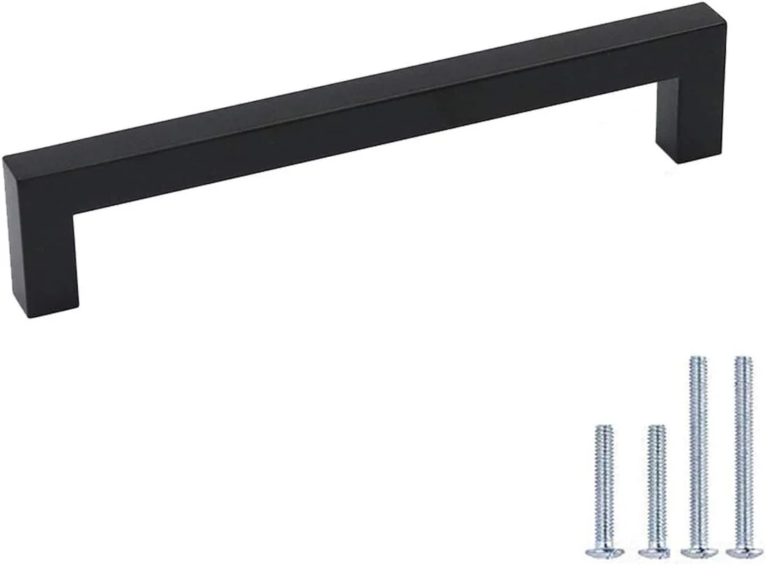 دستگیره کابینت گلدن وارم مشکی، کشوهای کابینت آشپزخانه مشکی، بسته 12 عددی - دستگیره کشو PHJ12BK 7.5، دستگیره مدرن کابینت، سخت افزار کابینت فایل برای کمد لباس، کمد، اتاق خواب