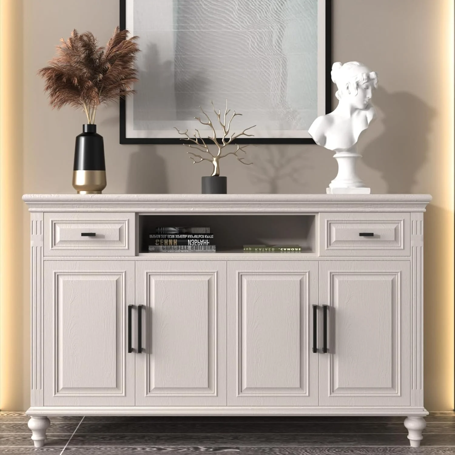 گلدن وارم بسته 5 عددی دستگیره کشو کابینت میله ای مربع مشکی سخت افزار مدرن استیل ضد زنگ برای کابینت آشپزخانه و حمام، مرکز تا مرکز 160 میلی متر دستگیره برای کابینت آشپزخانه