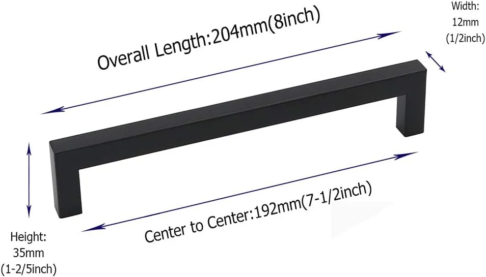 دستگیره کابینت گلدن وارم مشکی، کشوهای کابینت آشپزخانه مشکی، بسته 12 عددی - دستگیره کشو PHJ12BK 7.5، دستگیره مدرن کابینت، سخت افزار کابینت فایل برای کمد لباس، کمد، اتاق خواب دستگیره کابینت گلدن وارم مشکی، کشوهای کابینت آشپزخانه مشکی، بسته 12 عددی - دستگیره کشو PHJ12BK 7.5، دستگیره مدرن کابینت، سخت افزار کابینت فایل برای کمد لباس، کمد، اتاق خواب