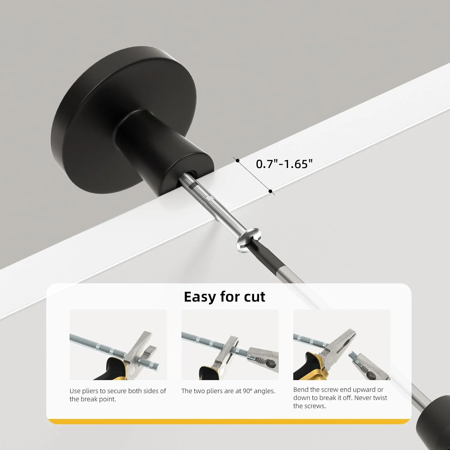 گلدن وارم، دستگیره کابینت مشکی، بسته 10 عددی - LS5310BK، دستگیره های کوچک و محکم به سبک اروپایی برای کابینت حمام، دستگیره قارچی برای کشو و کمد، 1.27 اینچ