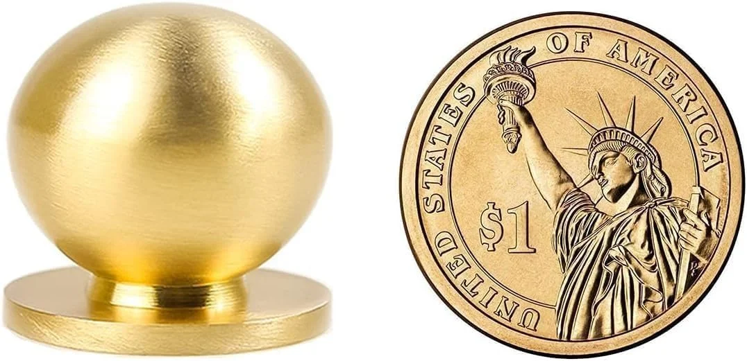 دستگیره کابینت گرد طلایی، دستگیره کشو، سخت افزار درب کمد، 6 عدد