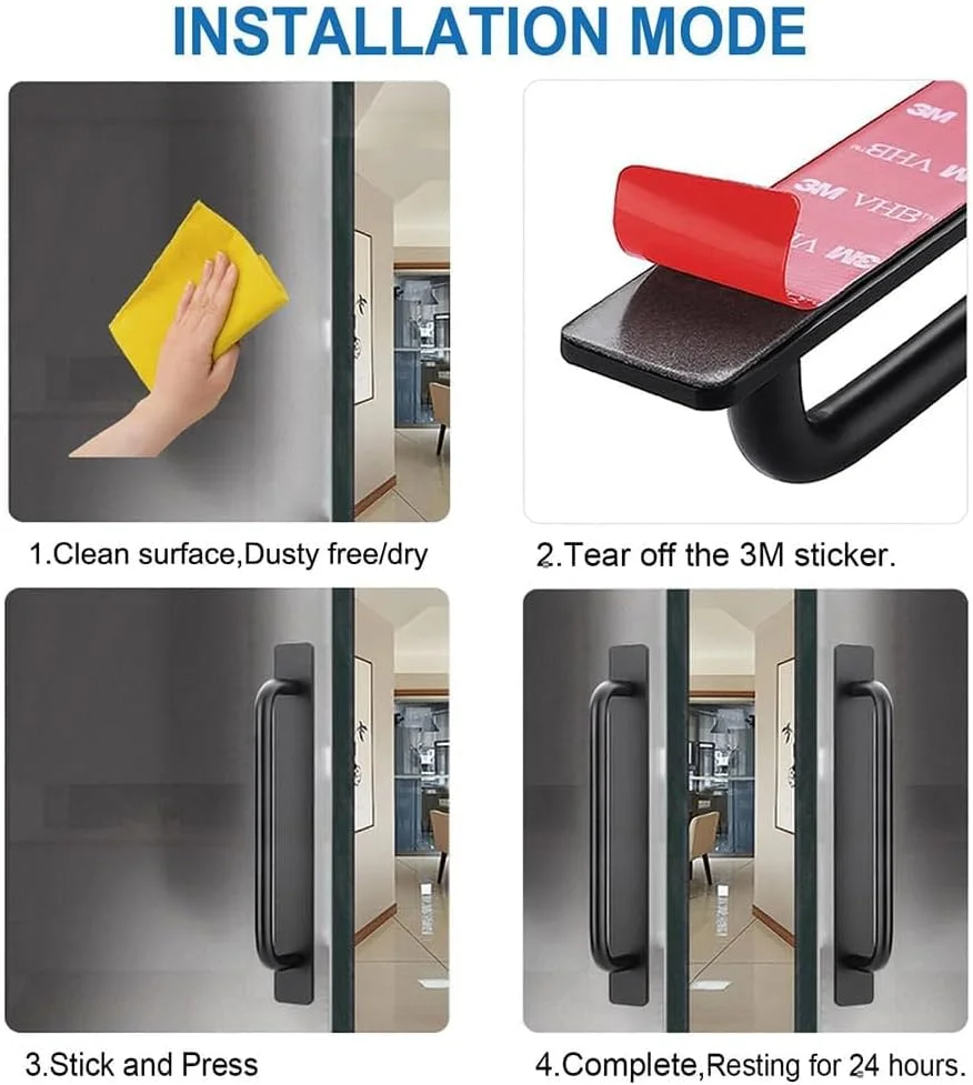 دستگیره کشو کابینت چسبی فوری، دستگیره فشاری آلیاژ آلومینیوم با دستگیره درب چسبی برای آشپزخانه، پنجره کمد کشویی، 148 میلی متر، 2 عدد، طلایی