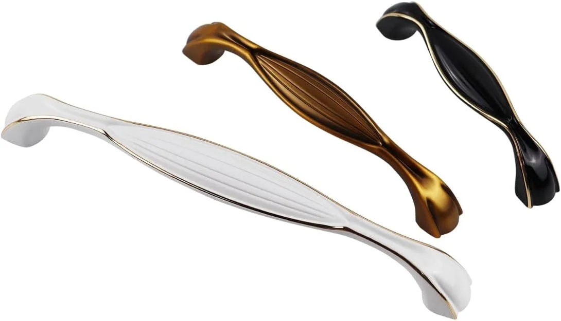 دستگیره کابینت ویلا آلیاژ روی مناسب برای آشپزخانه و کشو تک عددی سایز (96 میلی متر، قهوه ای)