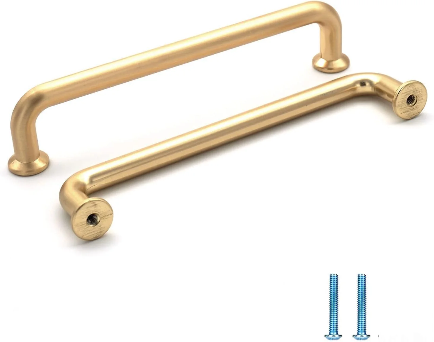 یک جفت دستگیره مبلمان برنجی خش دار با فاصله سوراخ 128 میلی متر، مناسب برای کشوهای کابینت آشپزخانه و دستگیره های درب کابینت