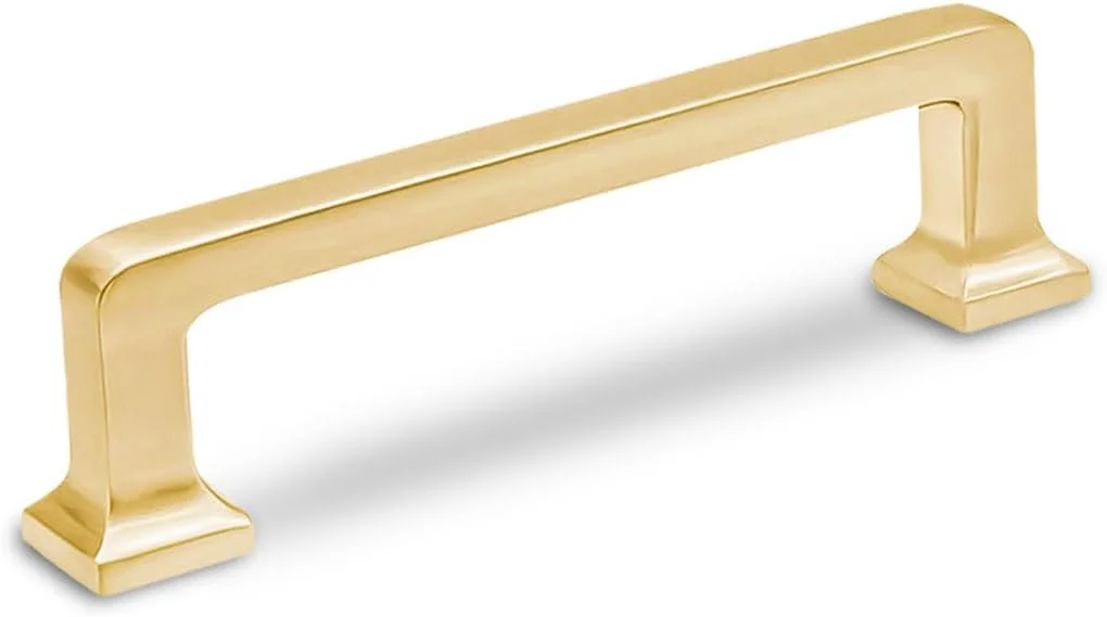 ویلا، بسته 10 عددی دستگیره مربعی کابینت آشپزخانه طلایی مات، کشو، سخت افزار کابینت آشپزخانه، دستگیره کابینت، دستگیره کشو کمد