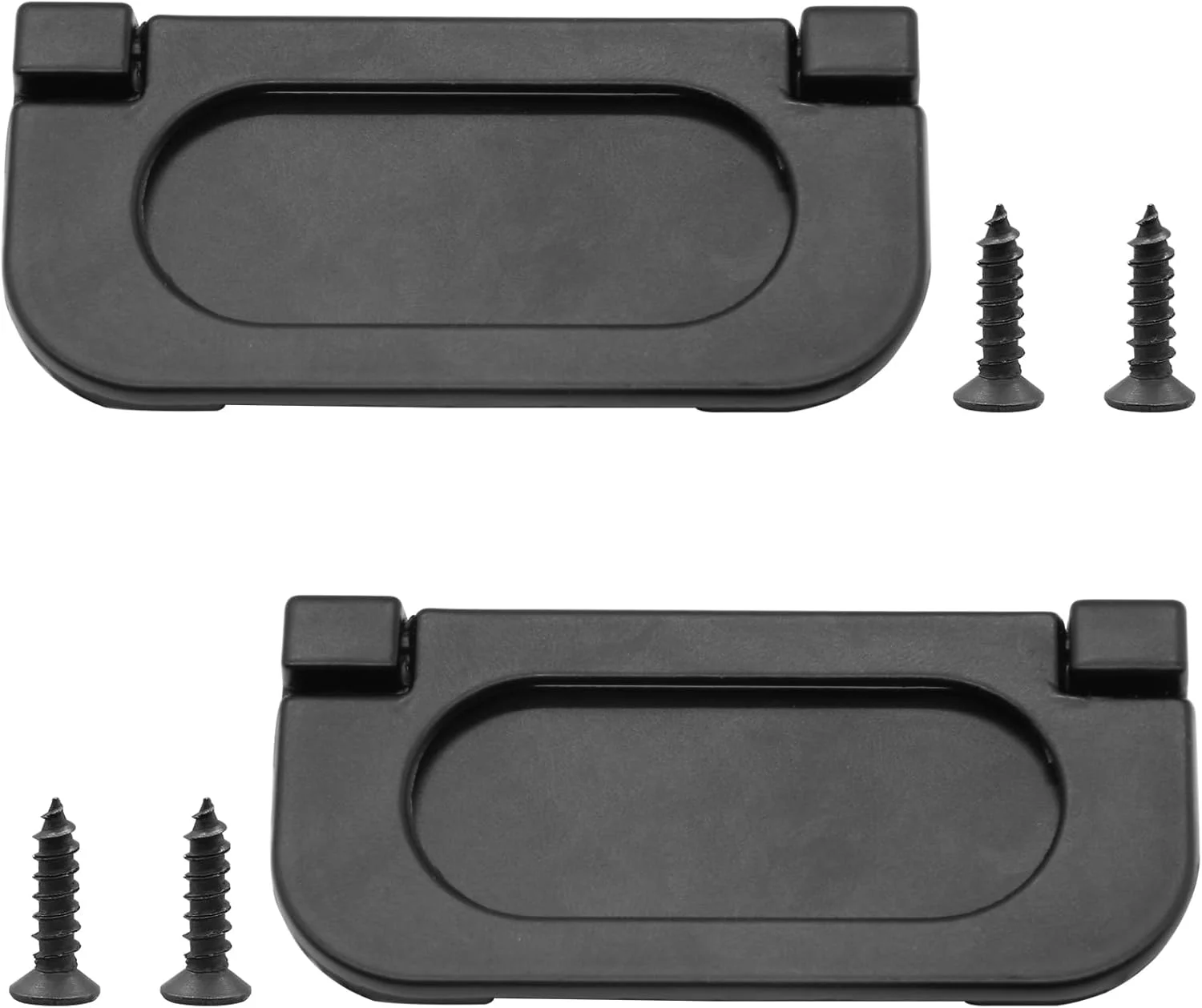 دستگیره های حلقه ای توکار 3 اینچی Bonsicoky، دستگیره مخفی مبلمان فرورفته، دستگیره کشویی حلقه ای فلزی مشکی با پیچ ​​برای کشوهای کابینت کمد لباس (2 عدد)