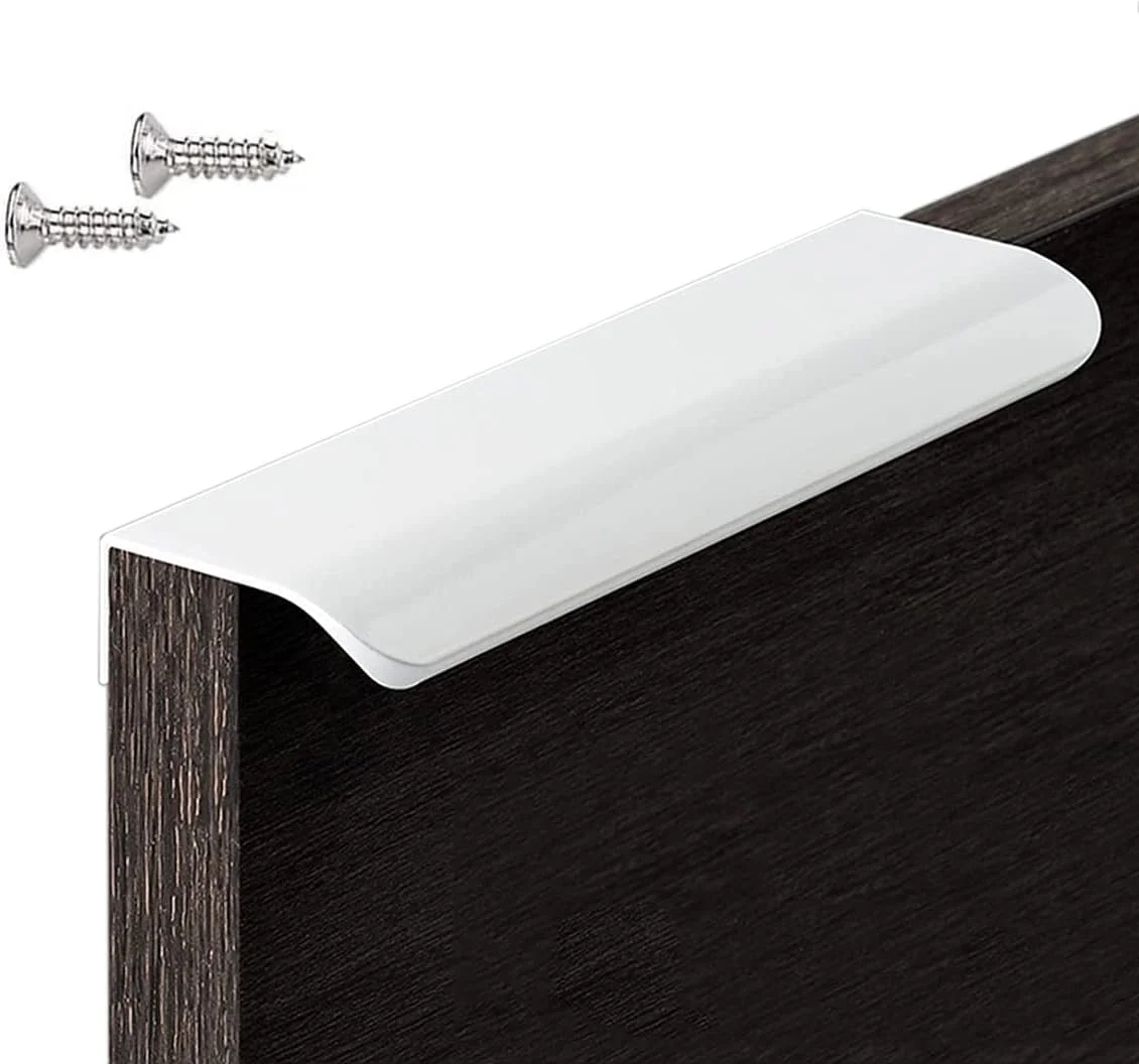 بسته 6 عددی دستگیره مخفی کابینت BOOLSFMAM، دستگیره آشپزخانه سفید خالص، دستگیره درب، دستگیره کشو، مناسب برای کمد لباس، اتاق خواب، حمام