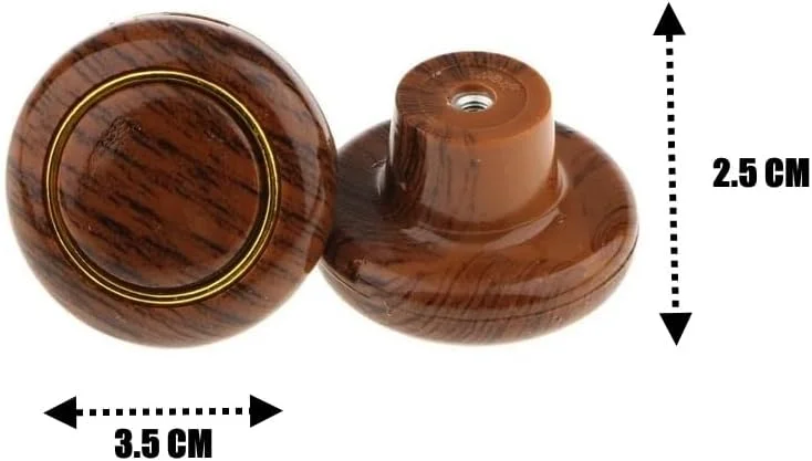 دستگیره کابینت ABS طرح چوب طبیعی Biella™ - دستگیره های قارچی شکل برای کمد، کابینت آشپزخانه، دفتر کار خانگی، مناسب برای DIY (بسته 2 عددی)