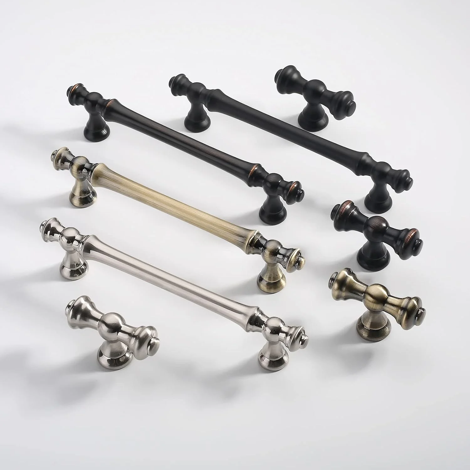 دستگیره کابینت آشپزخانه آسیدراما، 10 عددی، 5 اینچی (128 میلی متر)، مشکی مات، سخت افزار کابینت آشپزخانه برای کشو و کمد